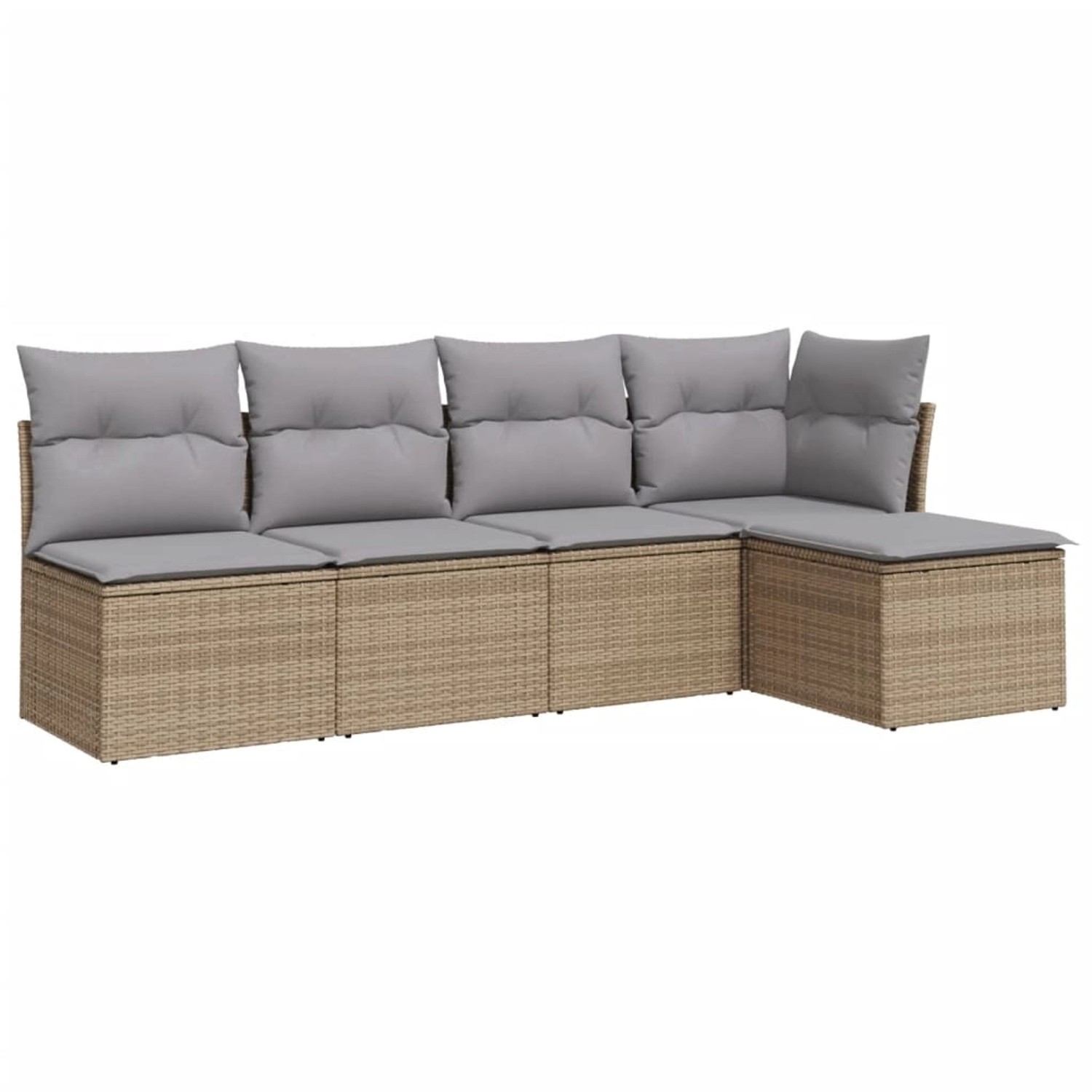 vidaXL 5-tlg Garten-Sofagarnitur mit Kissen Beige Poly Rattan Modell 12 günstig online kaufen