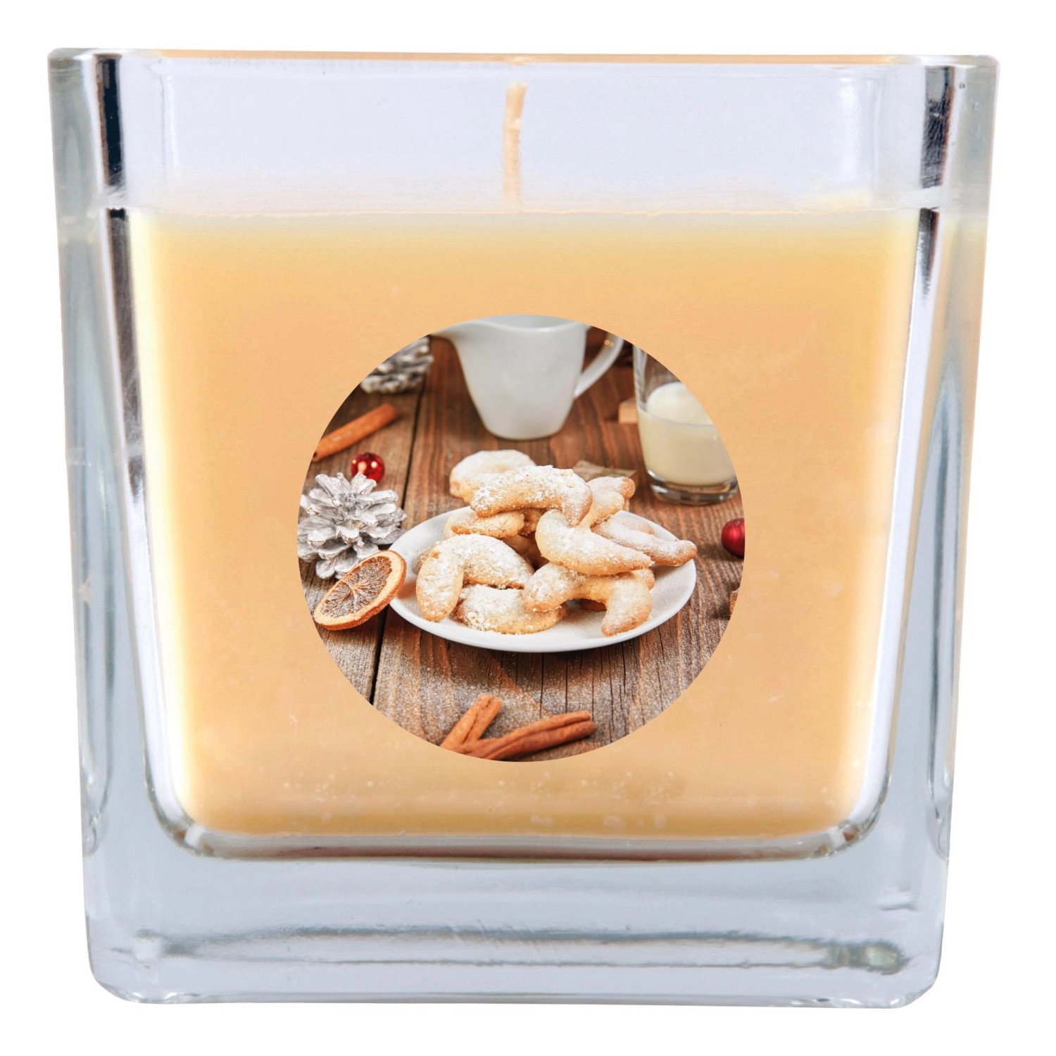 HS Candle Duftkerze & Glas Weihnachten Creme Bonbon 50h günstig online kaufen