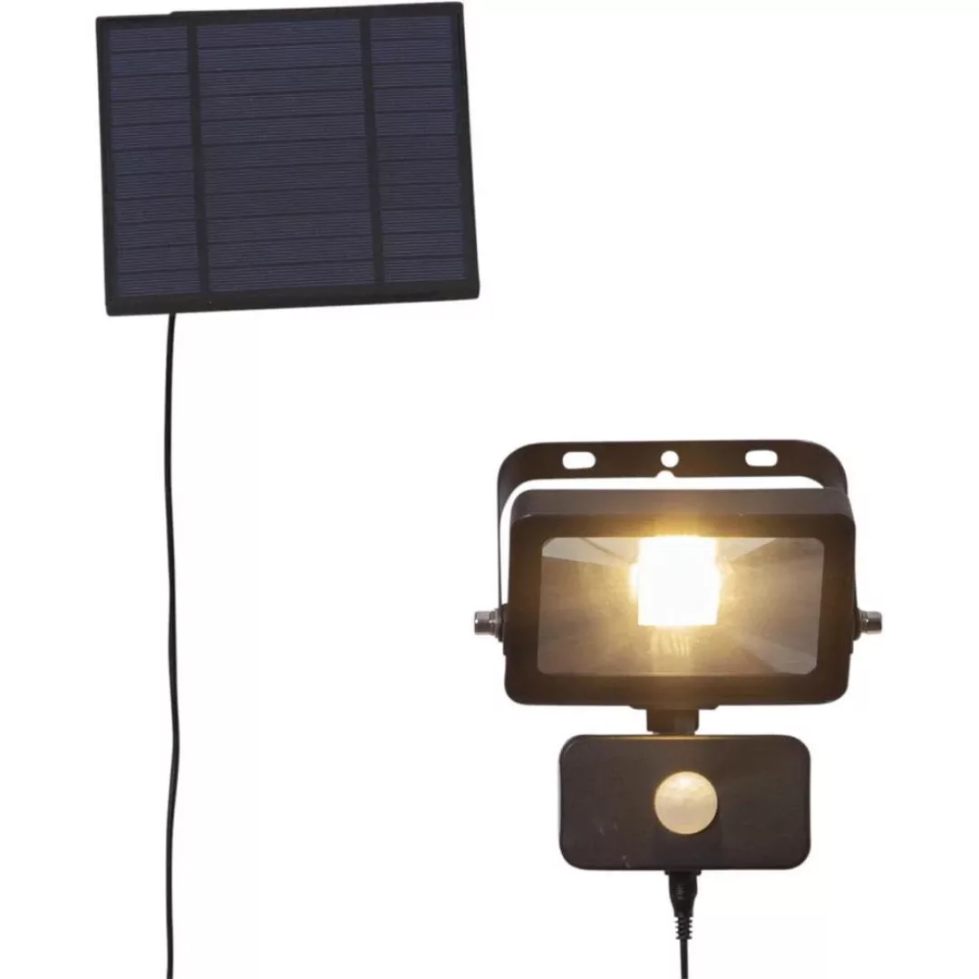 LED Solar Fluter Powerspot in Schwarz 0,4W 800lm IP44 mit Bewegungsmelder u günstig online kaufen