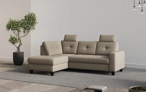 Places of Style Ecksofa »Varese«, Kreuznaht in beige günstig online kaufen