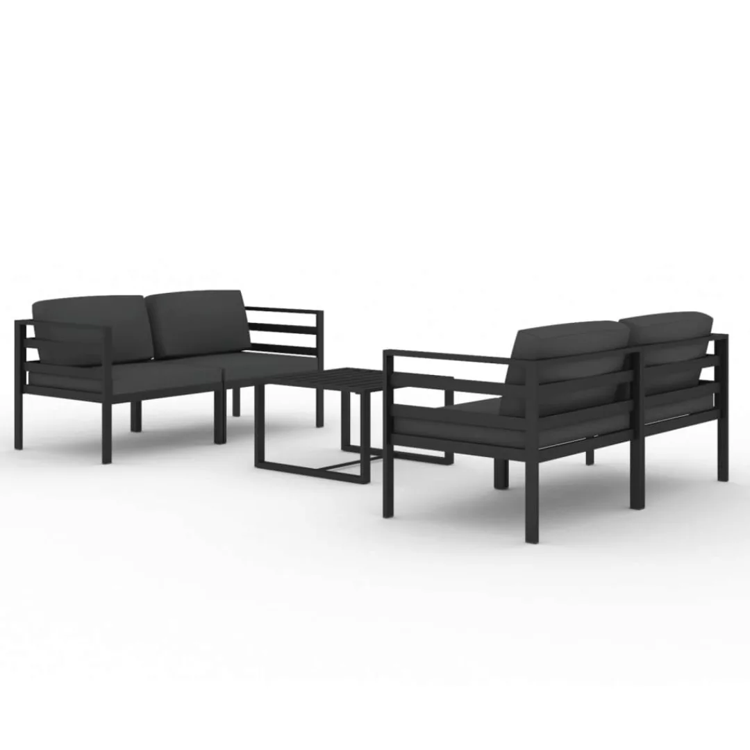 Vidaxl 5-tlg. Garten-lounge-set Mit Kissen Aluminium Anthrazit günstig online kaufen