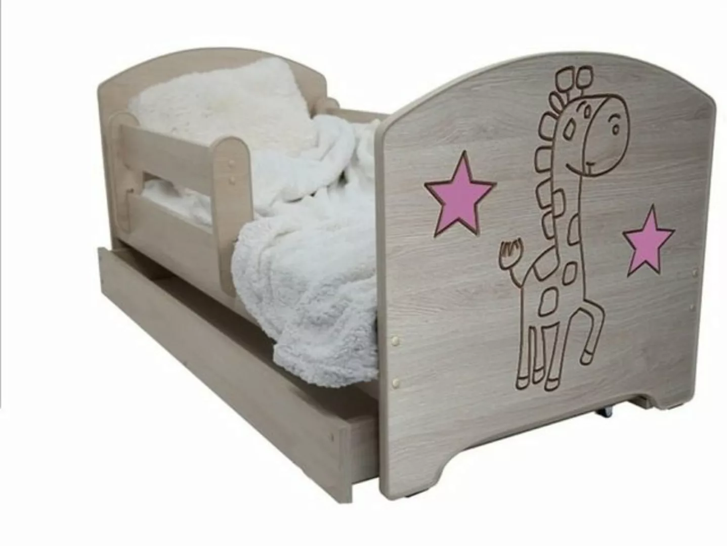 iGLOBAL Kinderbett Komplettbett Eingraviertes Giraffe 140x70 cm für Mädchen günstig online kaufen