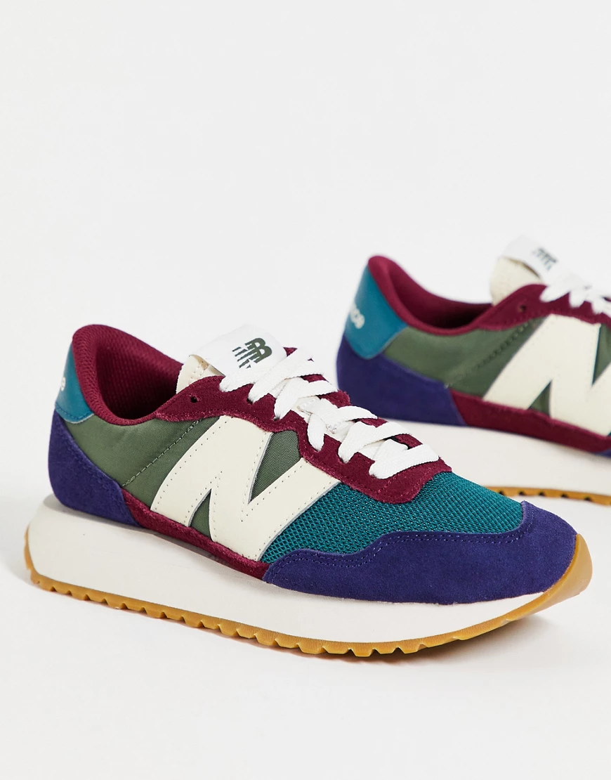 New Balance – 237 – Sneaker im Farbblockdesign in Burgunder und Blaugrün günstig online kaufen