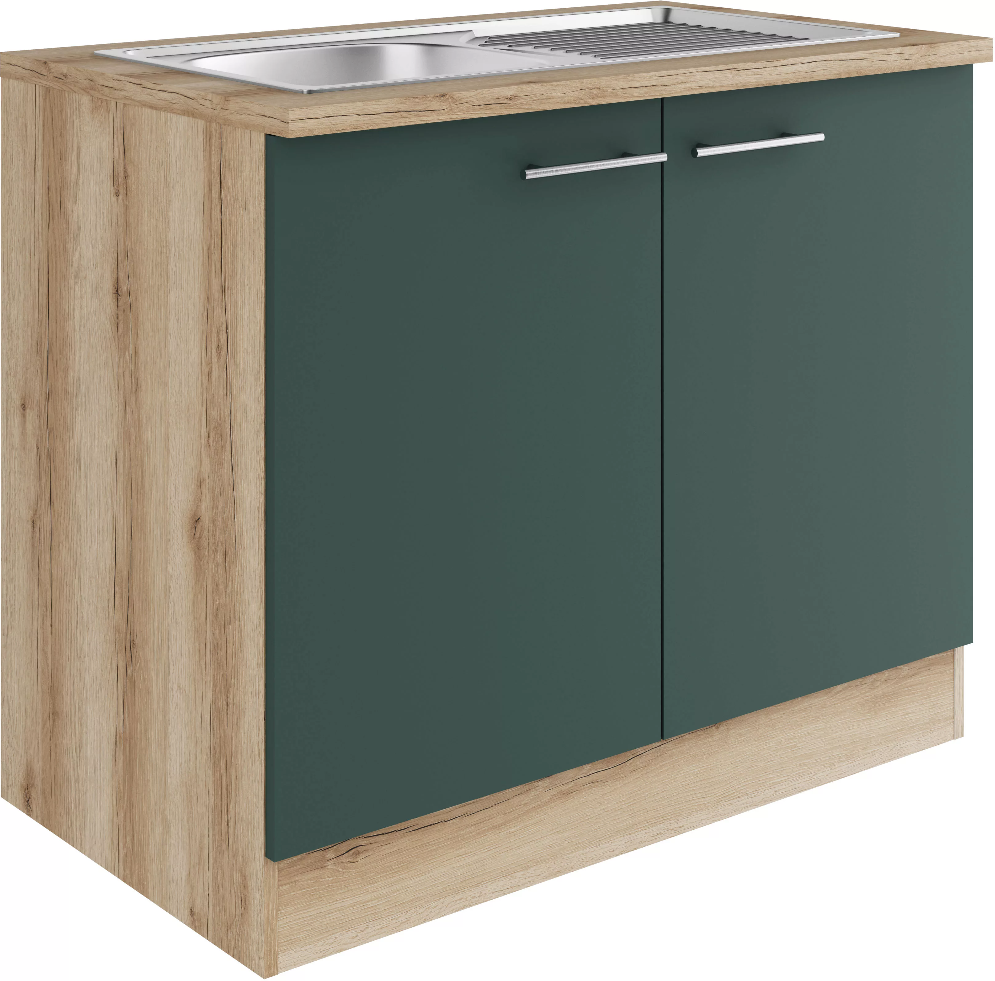 OPTIFIT Spülenschrank "Bella", Breite 100 cm, mit Edelstahl-Einbauspüle günstig online kaufen