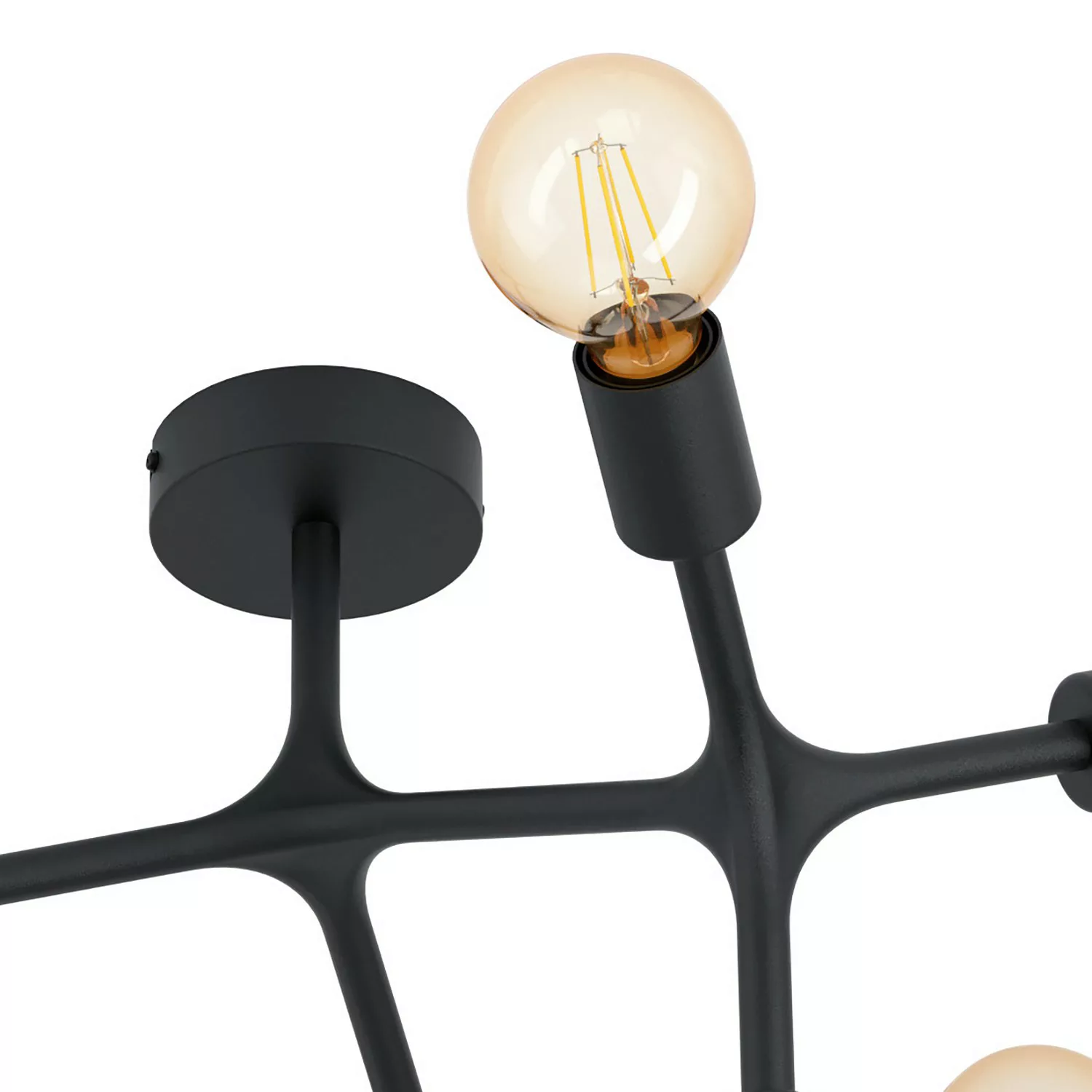 Deckenlampe Bocadella 1 in Schwarz, neunflammig günstig online kaufen