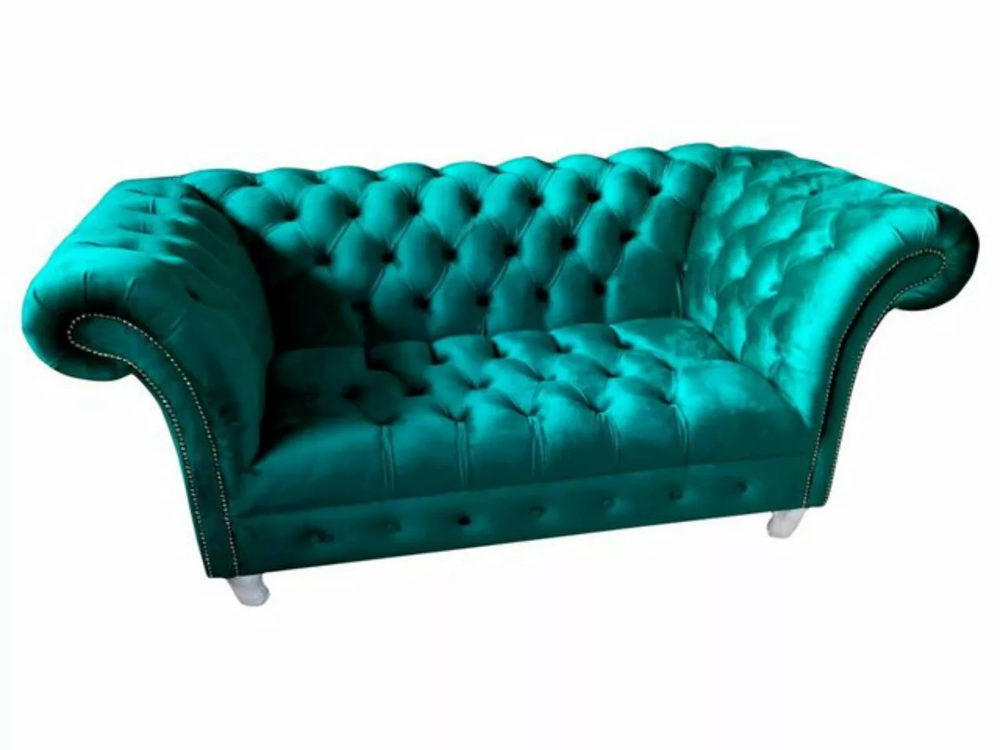 JVmoebel Chesterfield-Sofa Modernes Chesterfield 2-Sitzer Sofa in blau hand günstig online kaufen