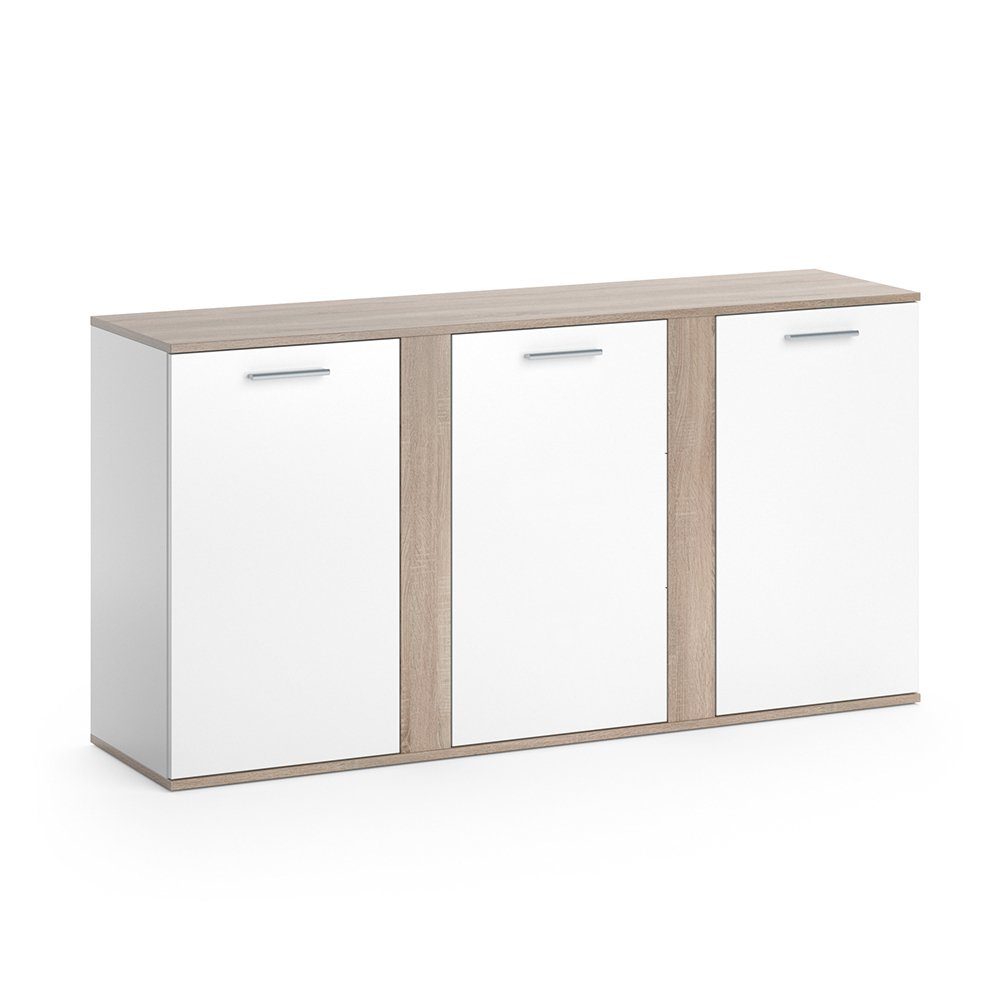 Vicco Highboard Novelli, Weiß/Sonoma, 155 x günstig online kaufen
