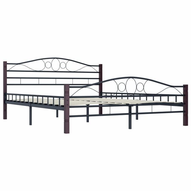 vidaXL Bettgestell Bettgestell Schwarz Metall 180200 cm Bett Bettrahmen Bet günstig online kaufen