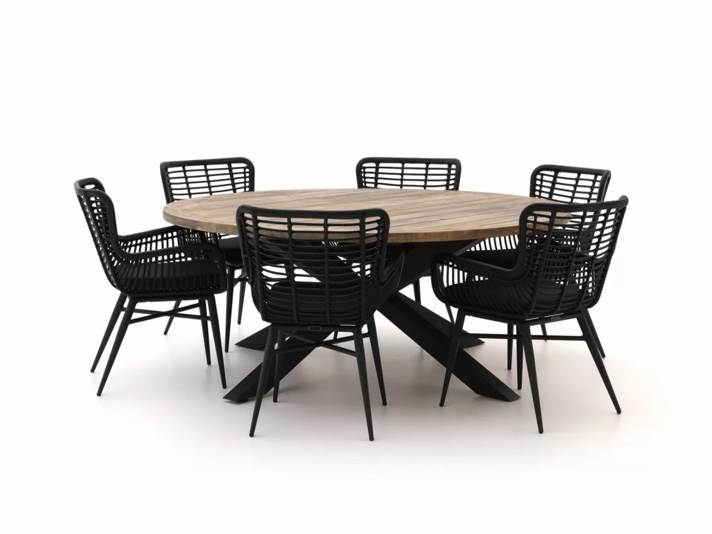 Intenso Asti/Rough-Y Ø 180 cm Gartenmöbel-Set 7-teilig günstig online kaufen
