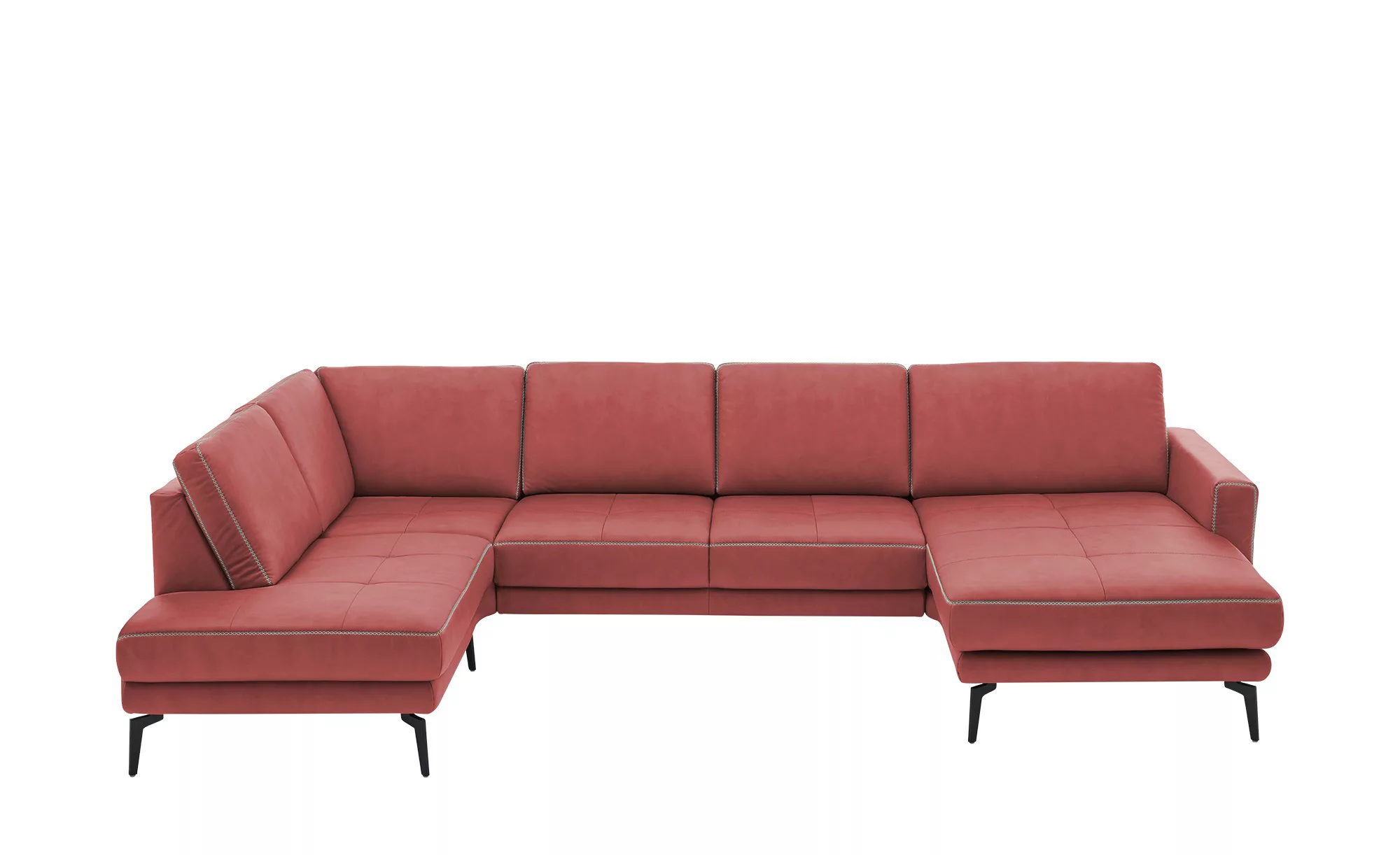 meinSofa Wohnlandschaft aus Mikrofaser Mike ¦ rot ¦ Maße (cm): B: 327 H: 86 günstig online kaufen