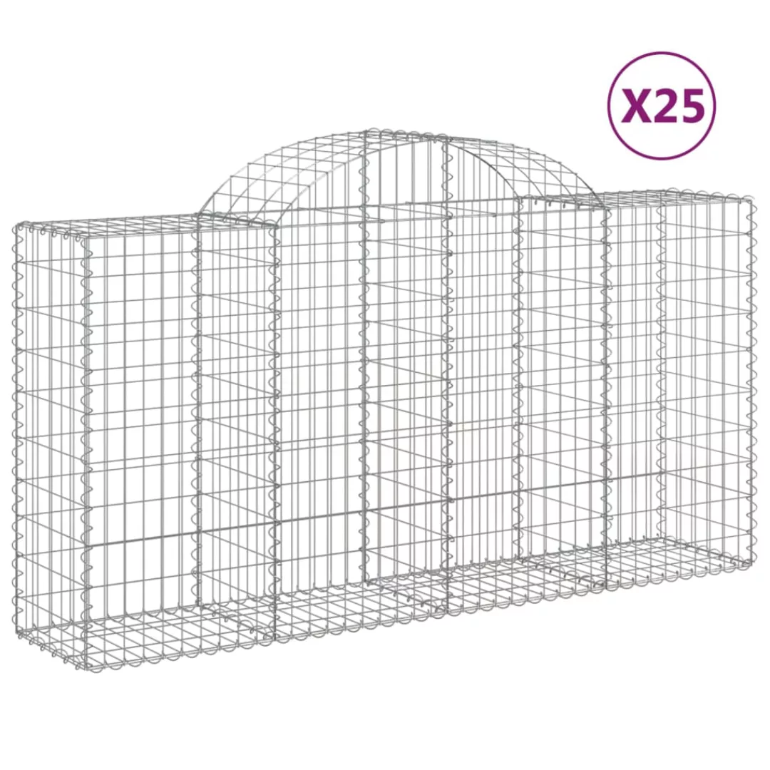 Vidaxl Gabionen Mit Hochbogen 25 Stk 200x50x100/120cm Verzinktes Eisen günstig online kaufen