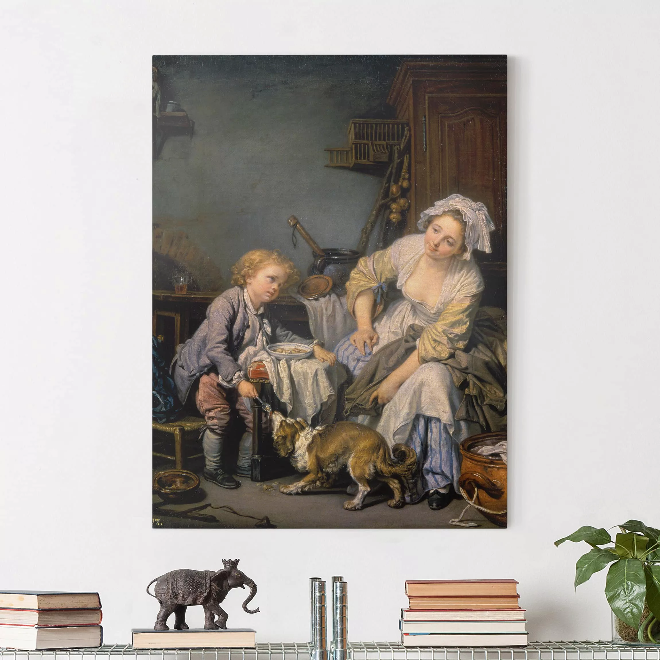 Leinwandbild Kunstdruck - Hochformat Jean Baptiste Greuze - Das verwöhnte K günstig online kaufen