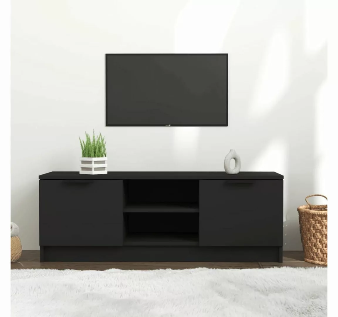 furnicato TV-Schrank Schwarz 102x35x36,5 cm Holzwerkstoff günstig online kaufen
