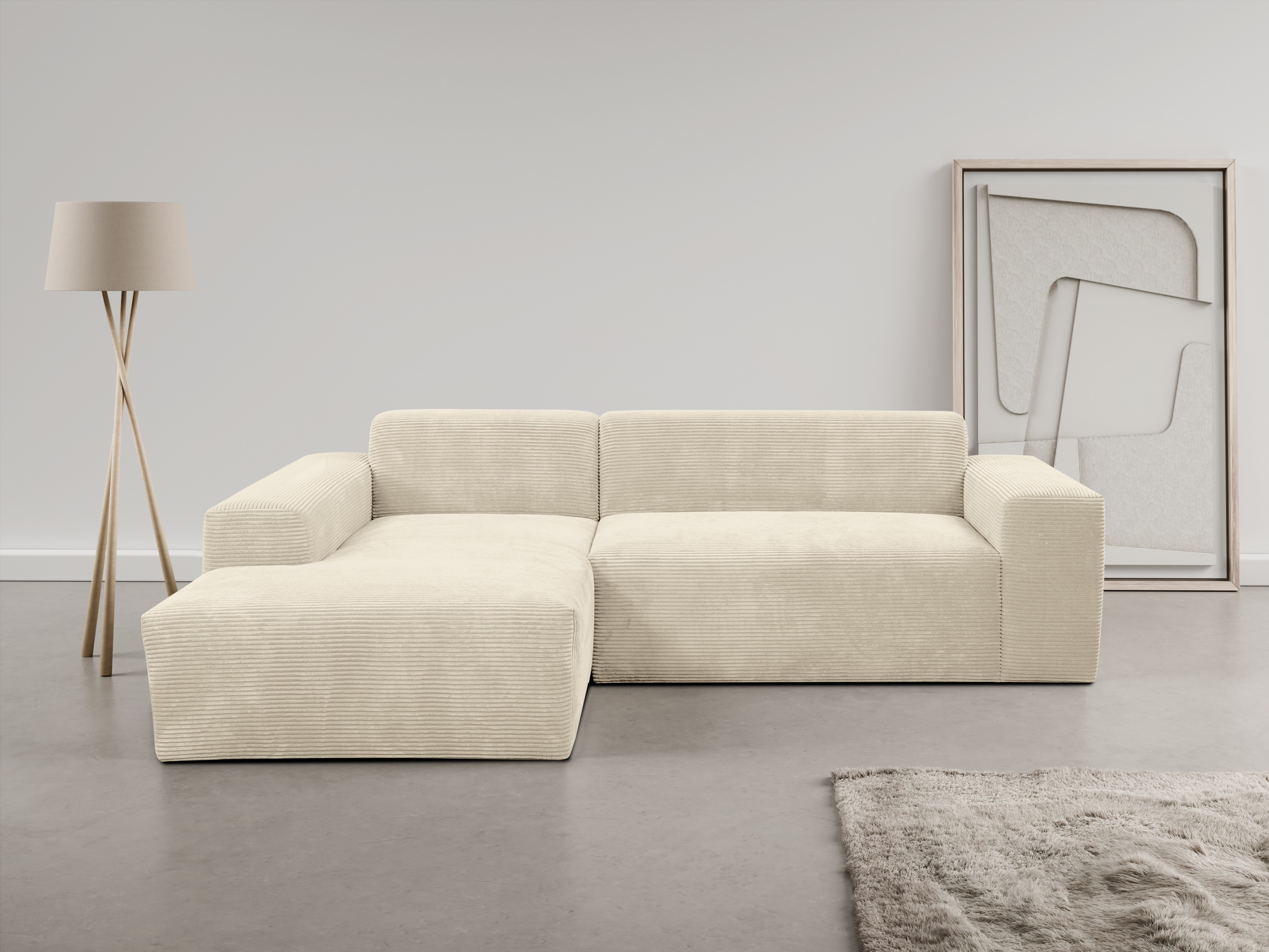 WERK2 Ecksofa "Zeus-L modern und zeitlos, Breite 253cm, bequemes Sofa", Cur günstig online kaufen