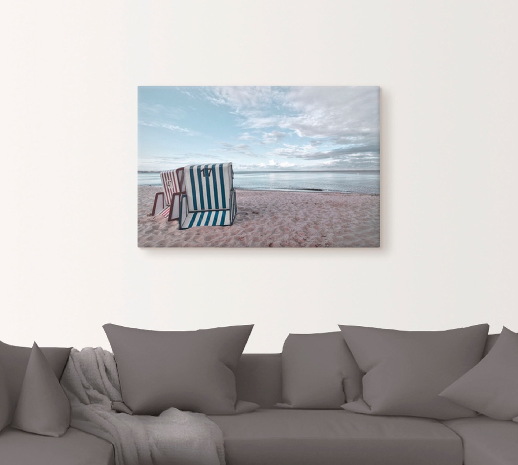 Artland Wandbild "Einsame Strandkörbe am Ostseestrand", Strand, (1 St.), al günstig online kaufen