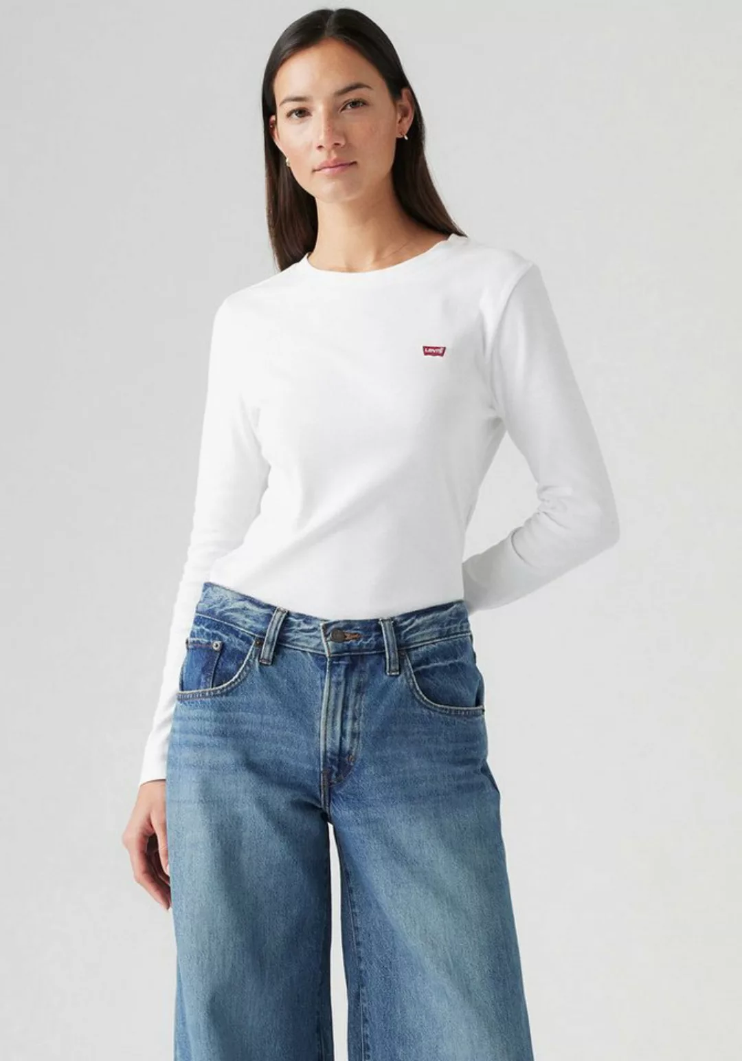 Levis Langarmshirt "ESSENTIAL HM LS TEE", mit Logo Stickerei günstig online kaufen