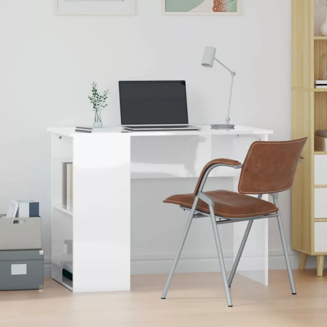 Vidaxl Schreibtisch Hochglanz-weiß 100x55x75 Cm Holzwerkstoff günstig online kaufen