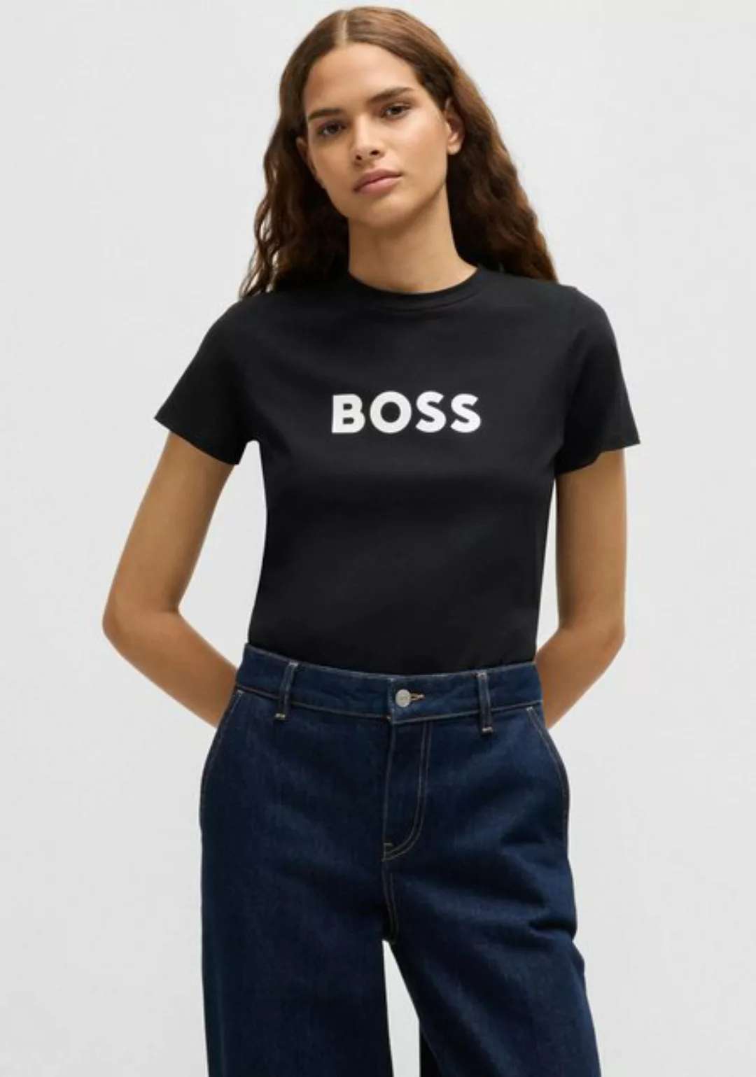 BOSS ORANGE T-Shirt C_Elogo_5 mit kontrastfarbenem BOSS-Schriftzug günstig online kaufen