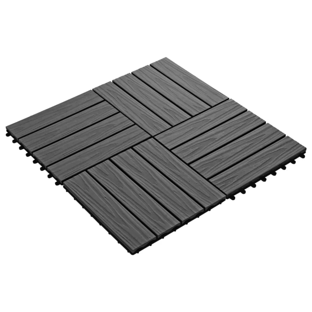 11 Stk. Terrassenfliesen Geprägtes Wpc 30x30cm 1qm Schwarz günstig online kaufen