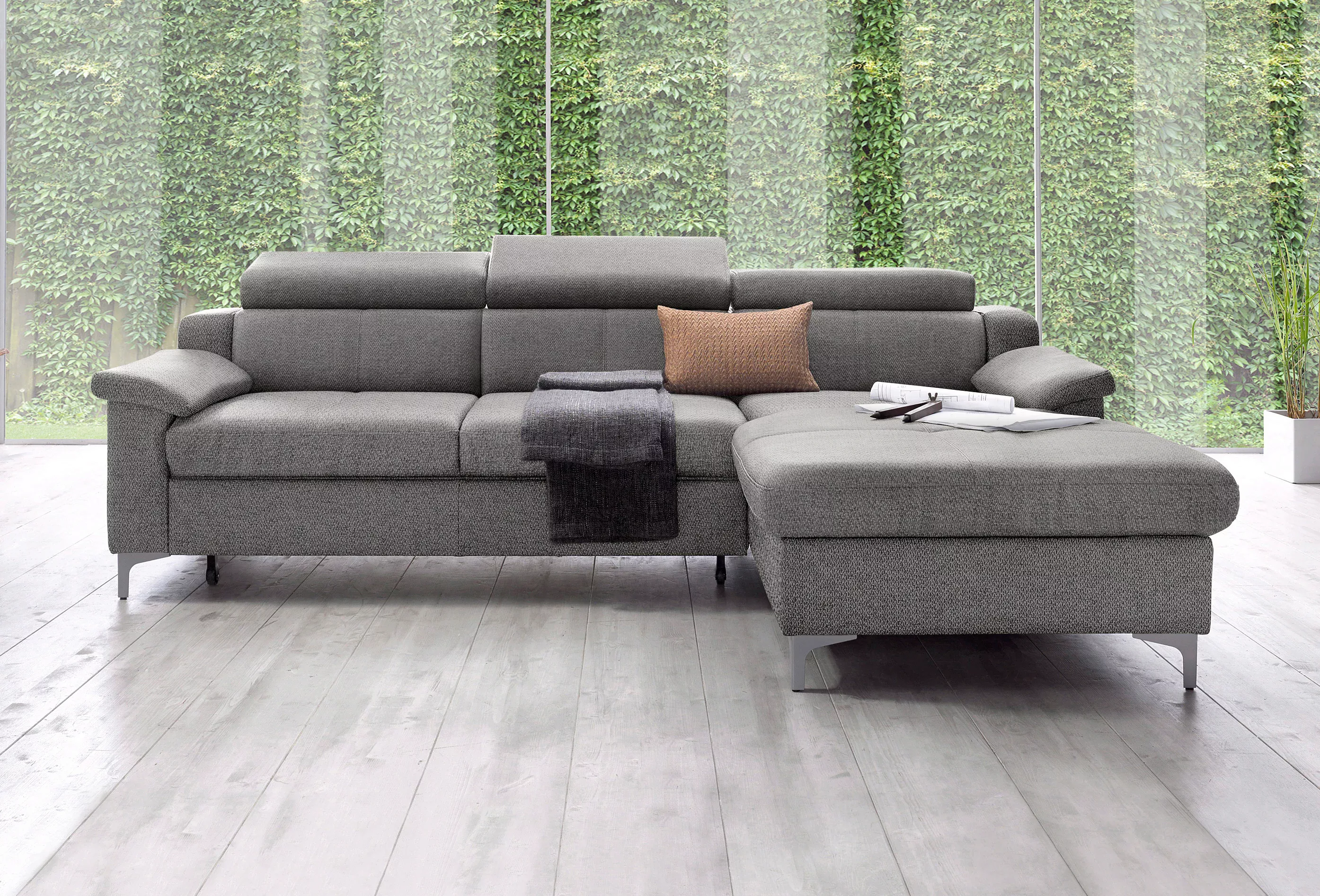 exxpo - sofa fashion Ecksofa Florenz, mit Kopfteilverstellung günstig online kaufen