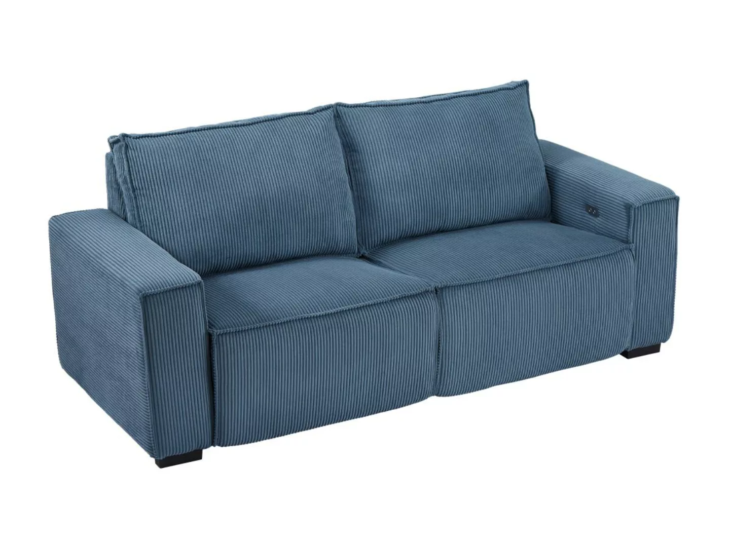 Relaxsofa 3-Sitzer elektrisch - Cord - Blau - AMELIO günstig online kaufen