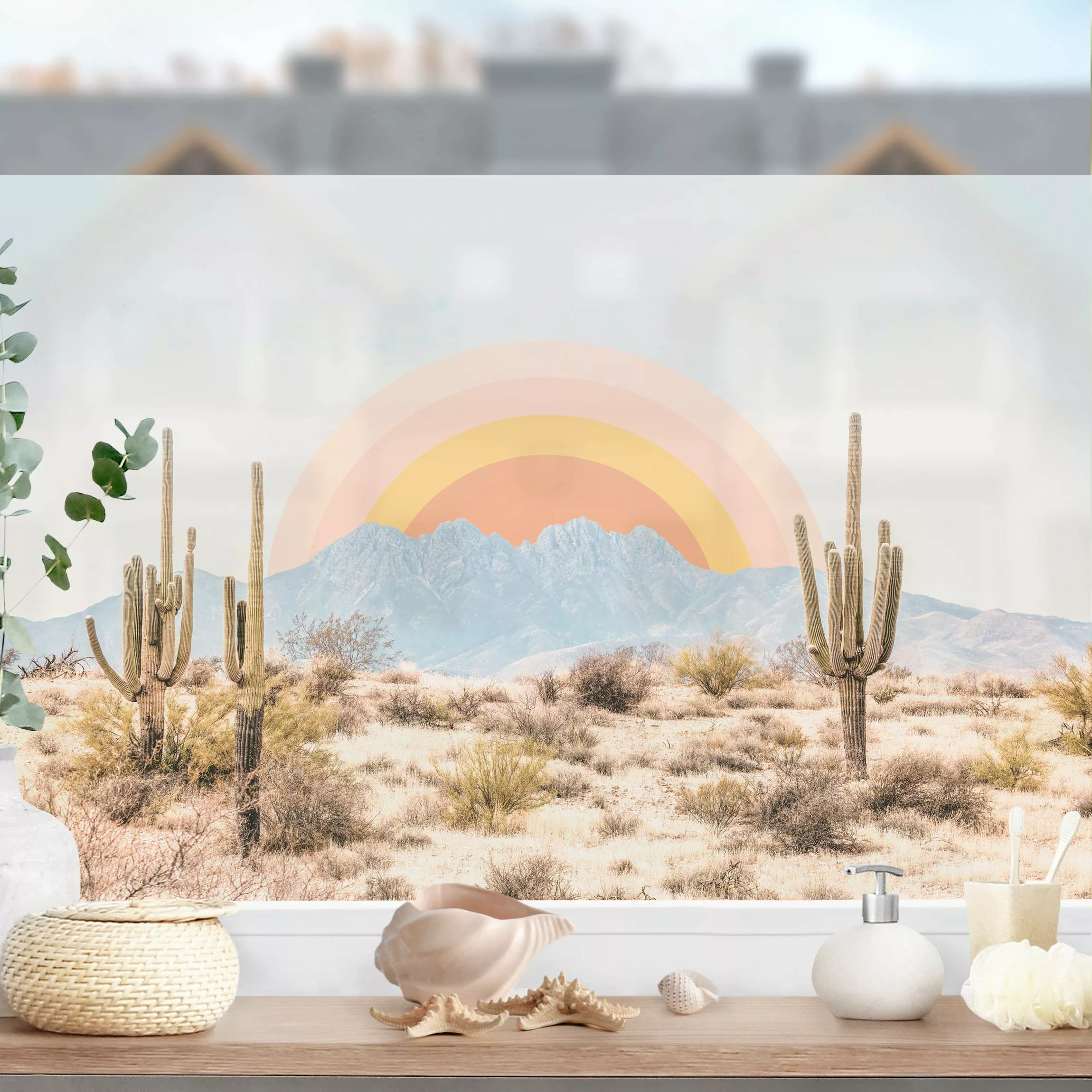 Fensterfolie Sonnenuntergang Collage günstig online kaufen