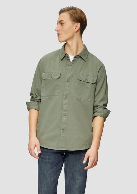 QS Langarmhemd Overshirt aus gewaschenem Twill Waschung günstig online kaufen