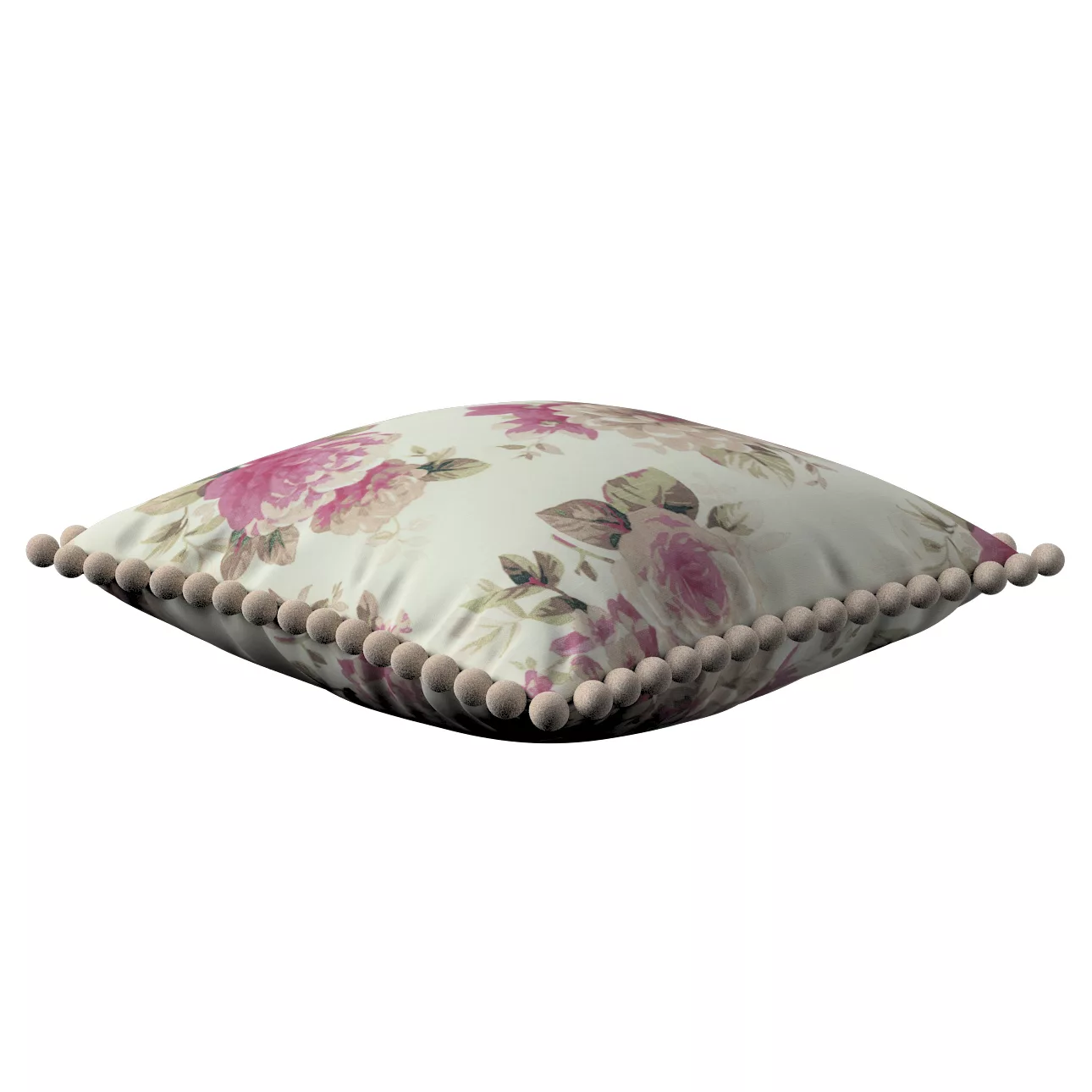 Kissenhülle Wera mit Bommeln, beige- rosa, 45 x 45 cm, Londres (141-07) günstig online kaufen