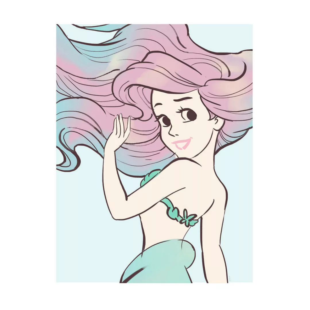 Komar Wandbild Ariel Aquarell Disney B/L: ca. 40x50 cm günstig online kaufen
