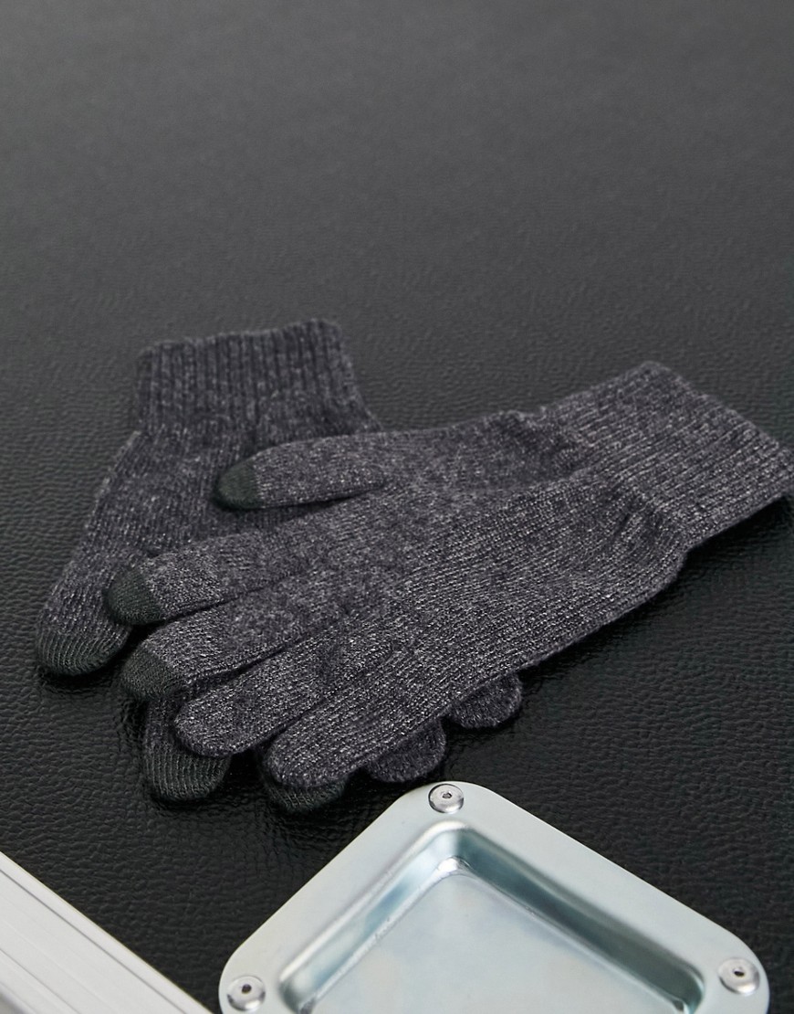 ASOS DESIGN – Touchscreen-Handschuhe in Grau günstig online kaufen