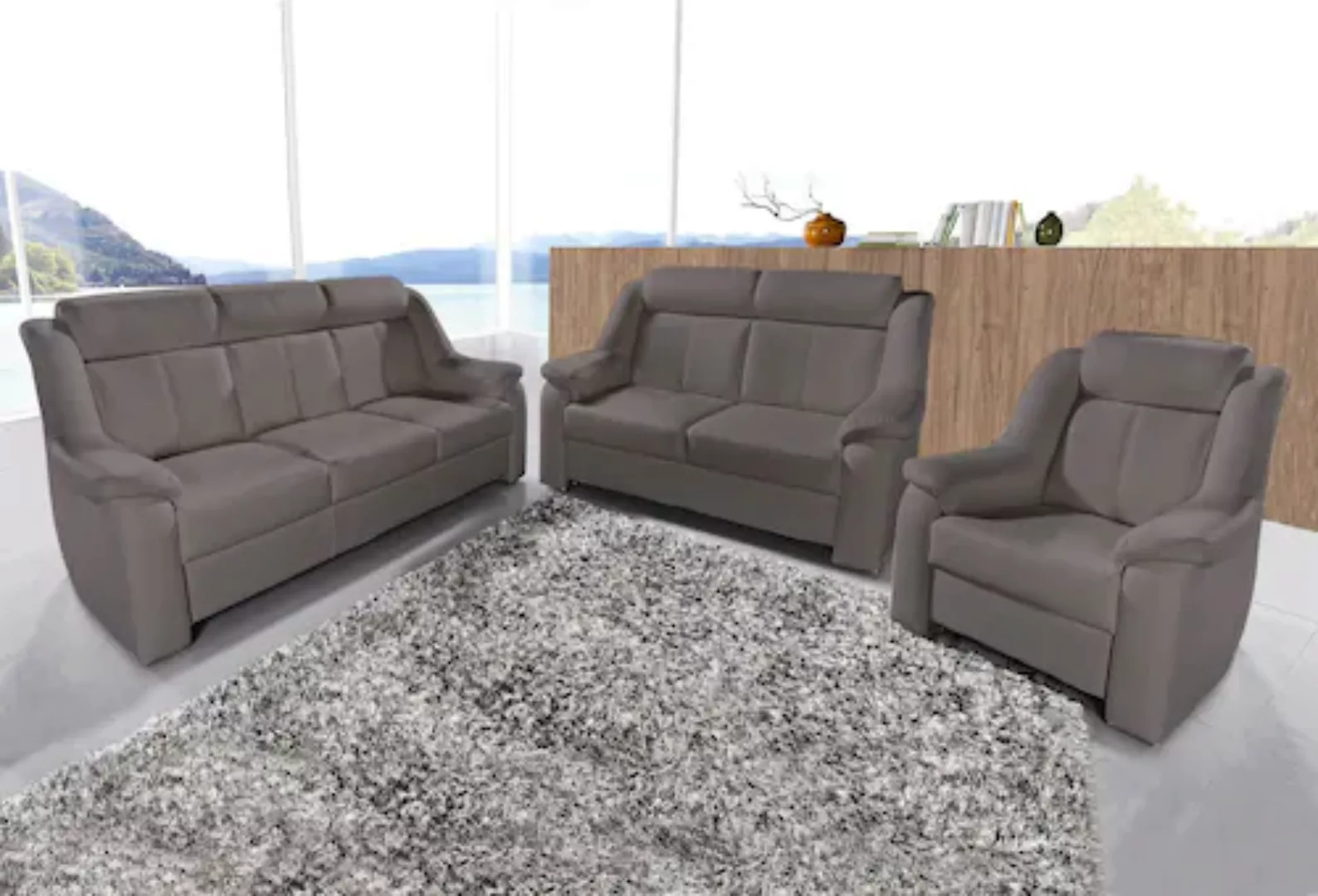sit&more Polstergarnitur »Basel«, Set, bestehend aus 3-Sitzer + 2-Sitzer + günstig online kaufen