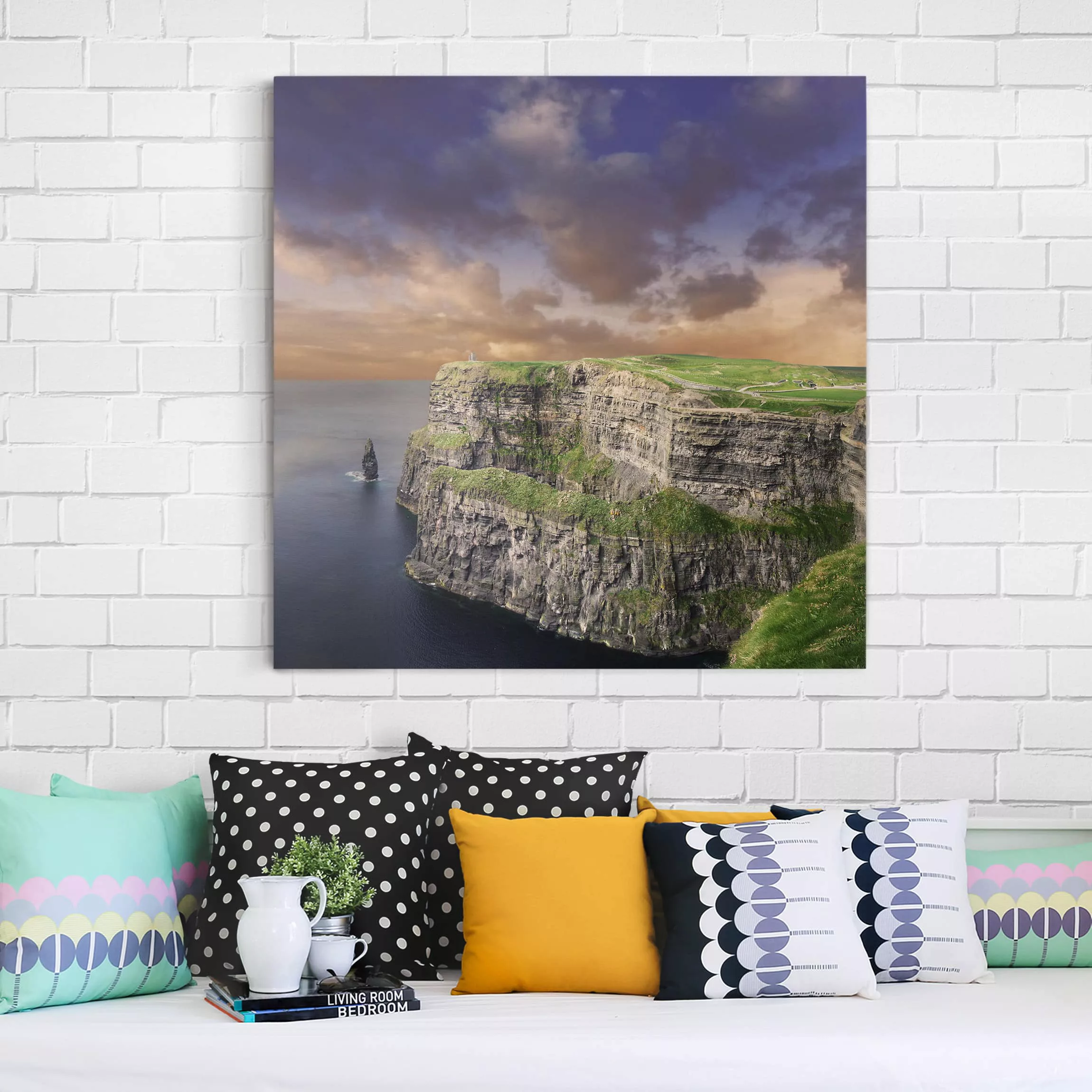 Leinwandbild - Quadrat Cliffs Of Moher günstig online kaufen