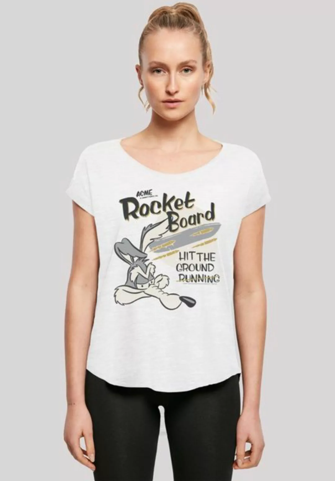 F4NT4STIC T-Shirt Long Cut T-Shirt Looney Tunes Wile E Rocket Board Cartoon günstig online kaufen