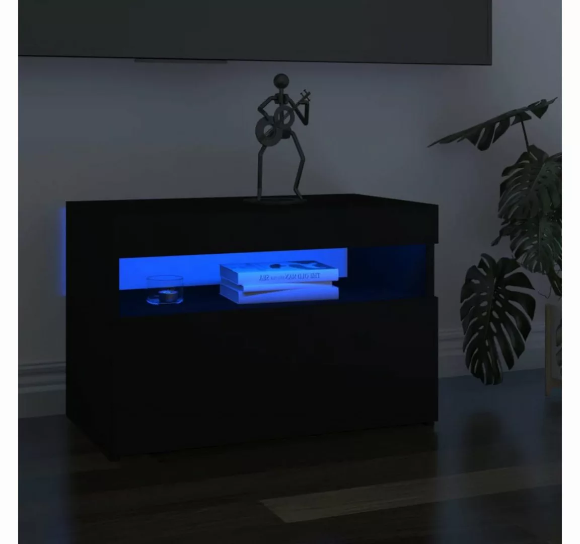 vidaXL TV-Schrank TV-Schränke LED Leuchten 2 Stk Schwarz 60x35x40cm Lowboar günstig online kaufen