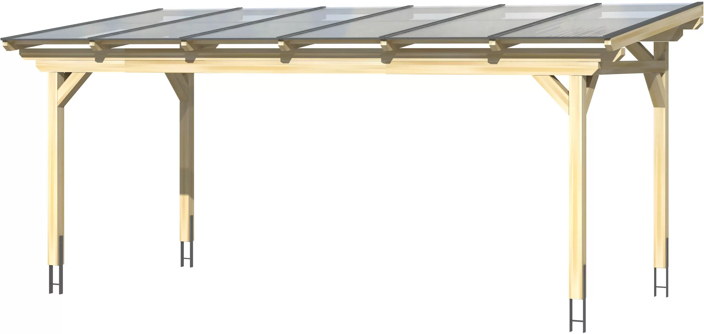 Skan Holz Terrassenüberdachung Sanremo 648 x 350 cm Leimholz Weiß günstig online kaufen