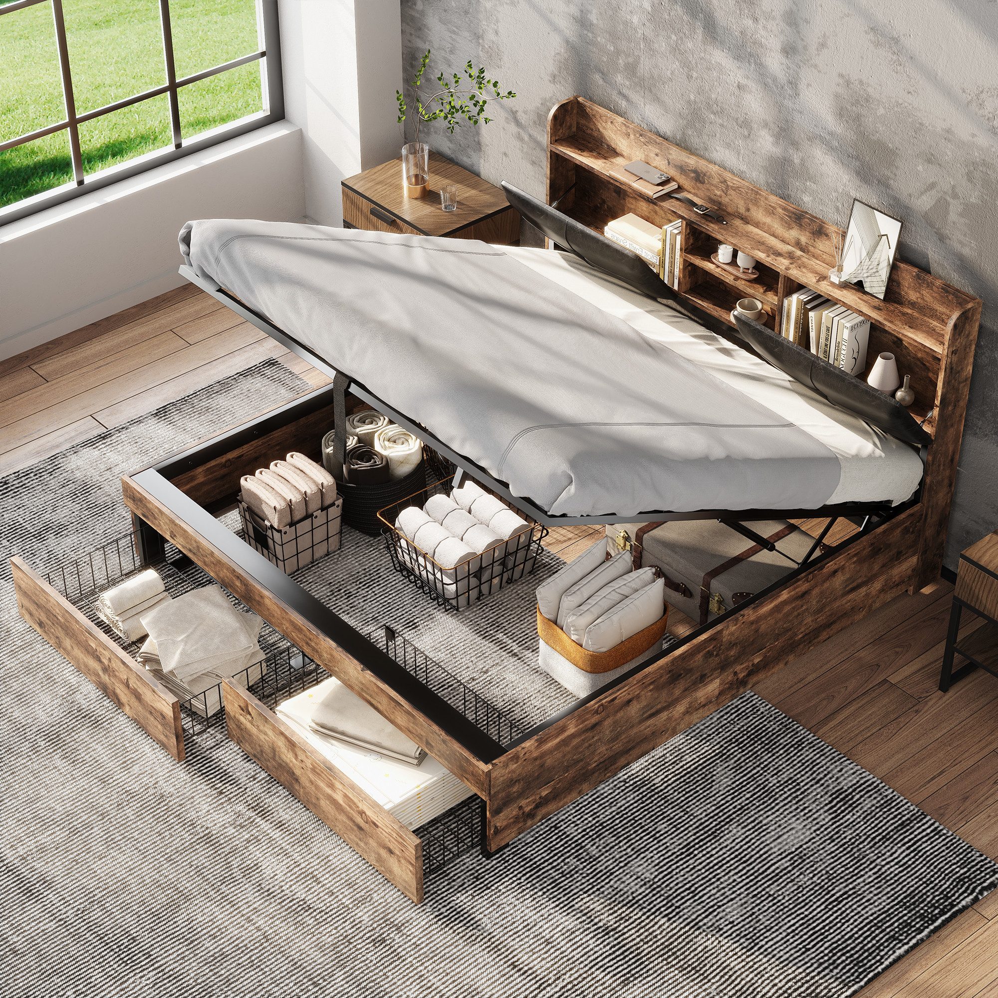 STILVORA Metallbett 140x200 Metallbett Holzbett mit günstig online kaufen