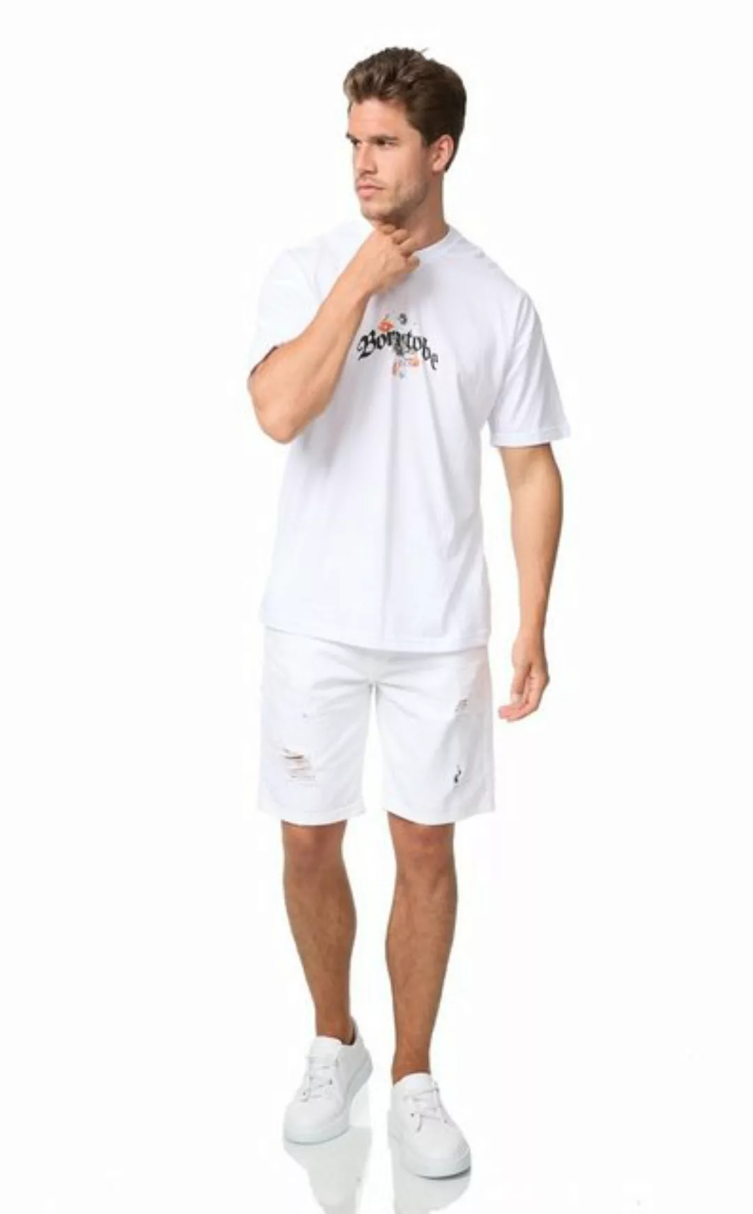 Denim House T-Shirt Herren Oversize-T-Shirt "BORN TO BE" mit extravagantem günstig online kaufen