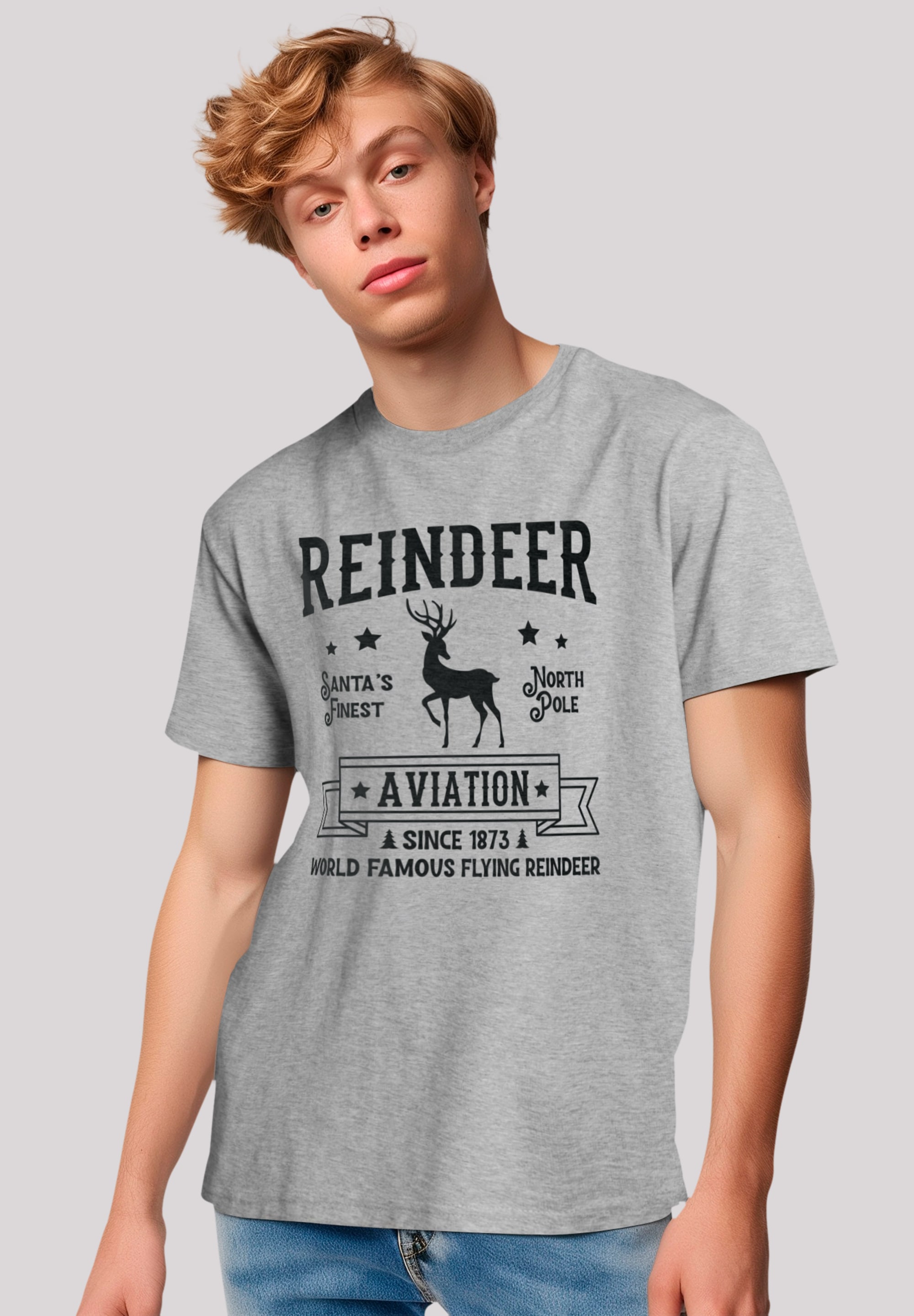 F4NT4STIC T-Shirt "Reindeer Aviation Retro Weihnachts Sign", Premium Qualit günstig online kaufen