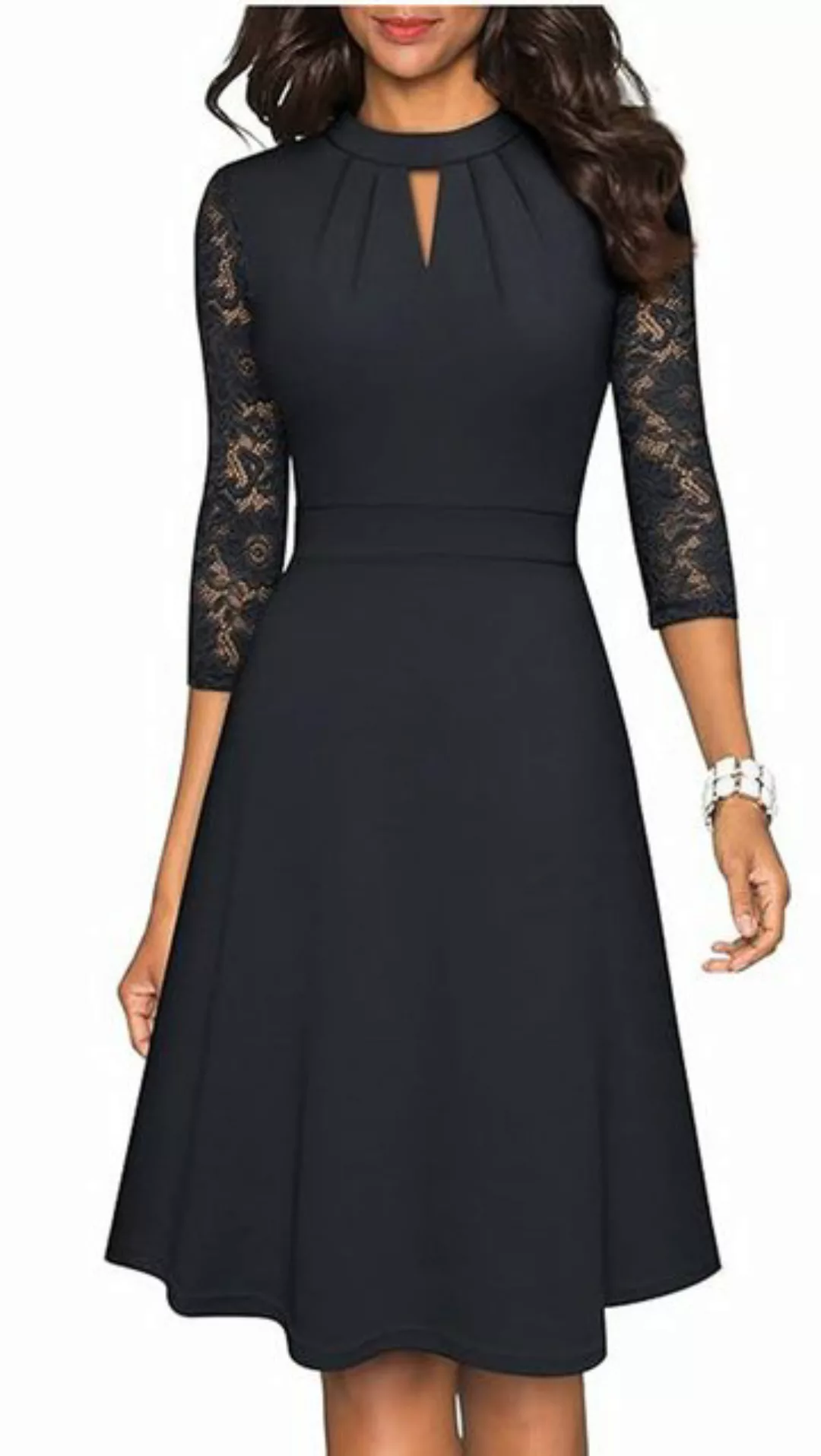 KIKI Zipfelkleid Kleid mit hohlem Stehkragen und A-Linien-Rock mit großem S günstig online kaufen