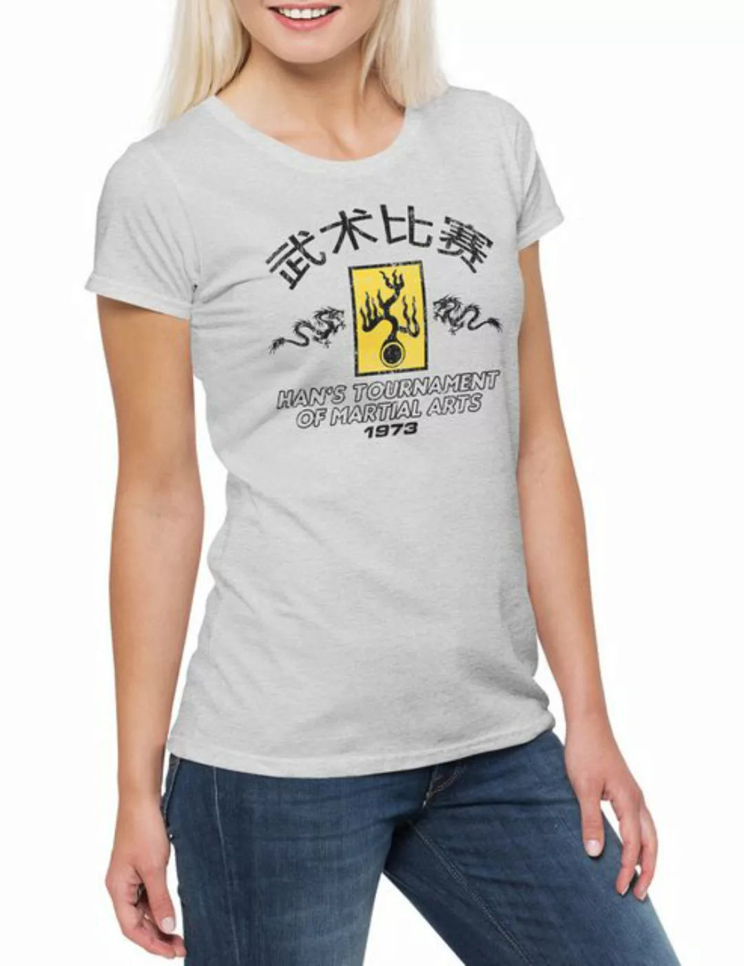 Urban Backwoods Print-Shirt Han's Tournament I Damen T-Shirt Enter Symbol S günstig online kaufen