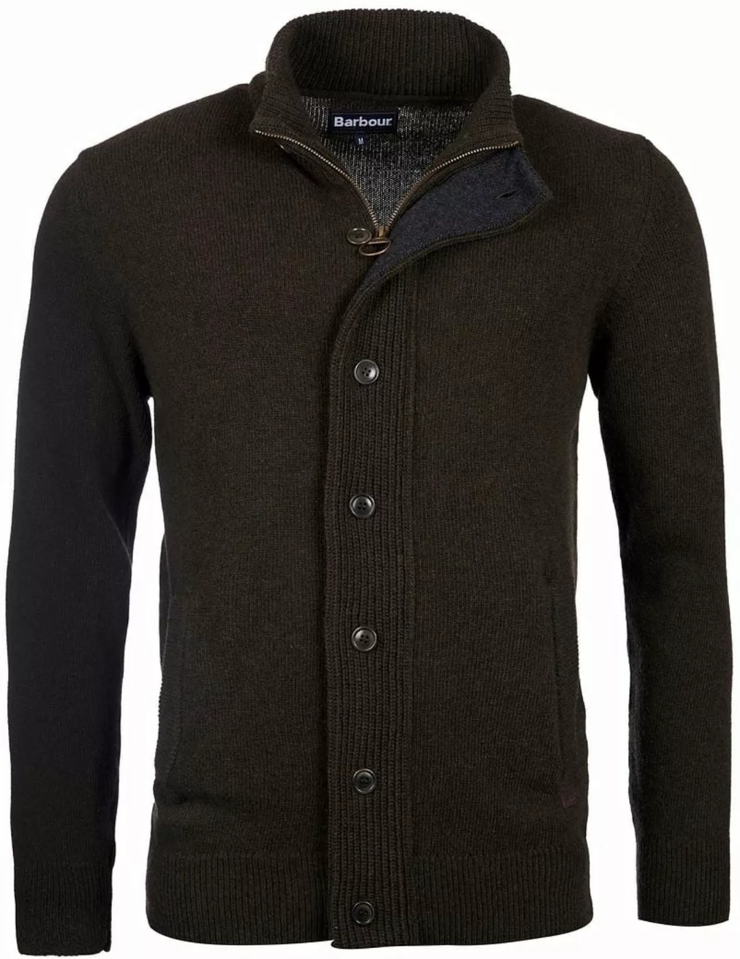 Barbour Zip Pull Lambswool Dunkelgrün - Größe L günstig online kaufen