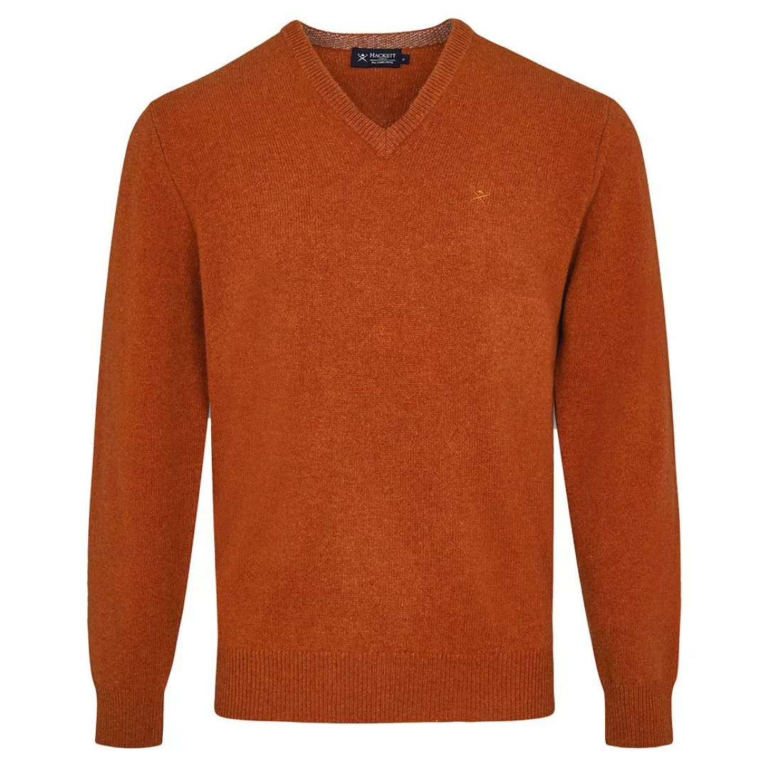 Hackett Lambswool V-ausschnitt Sweater S Burnt Orange günstig online kaufen