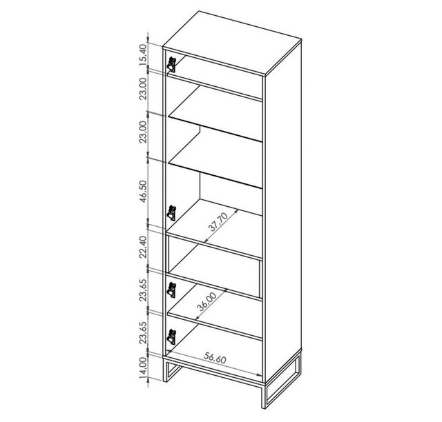 Furnix Standvitrine RELIO WIT60 Vitrine mit Metallgestell Weiß oder Artisan günstig online kaufen