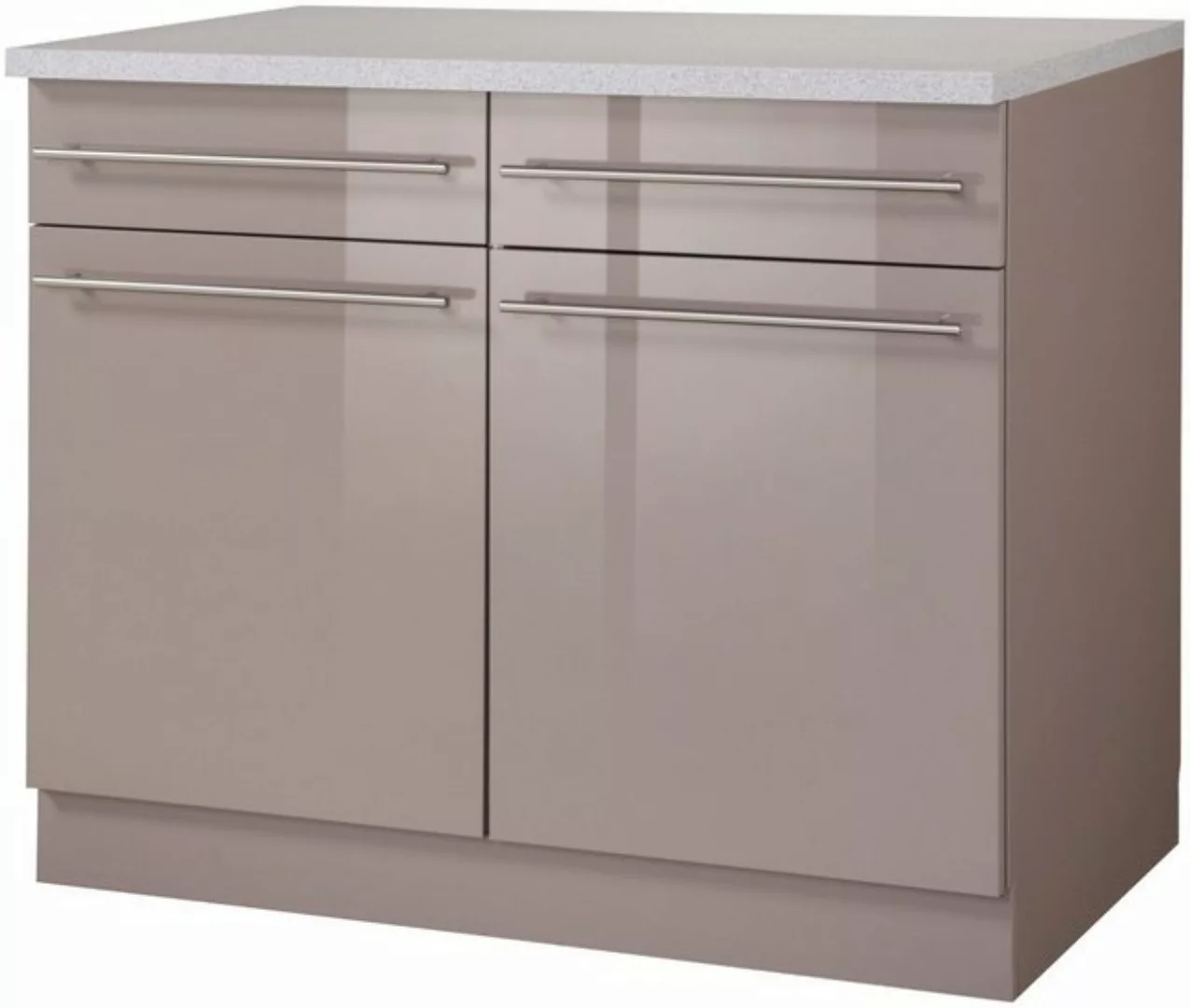 wiho Küchen Unterschrank Chicago 100 cm breit, 2 Schubkästen und 2 Türen, f günstig online kaufen