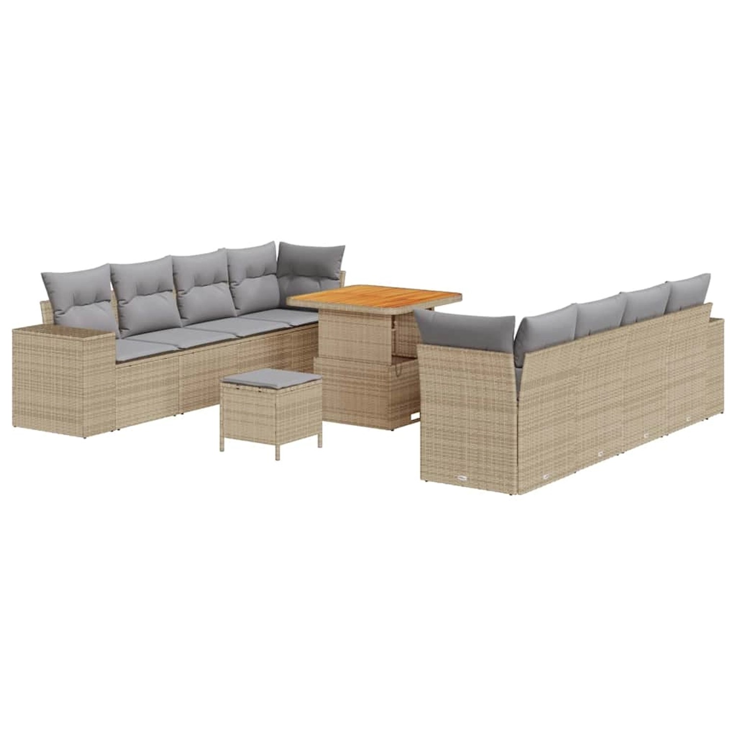 vidaXL Garten-Sofa-Set 11-Tlg Beige Poly Rattan 3361977 günstig online kaufen