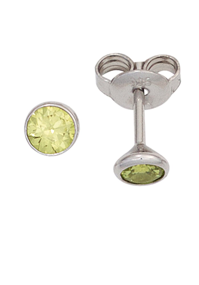 JOBO Paar Ohrstecker "Ohrringe mit grünen Zirkonia", 925 Silber rhodiniert günstig online kaufen