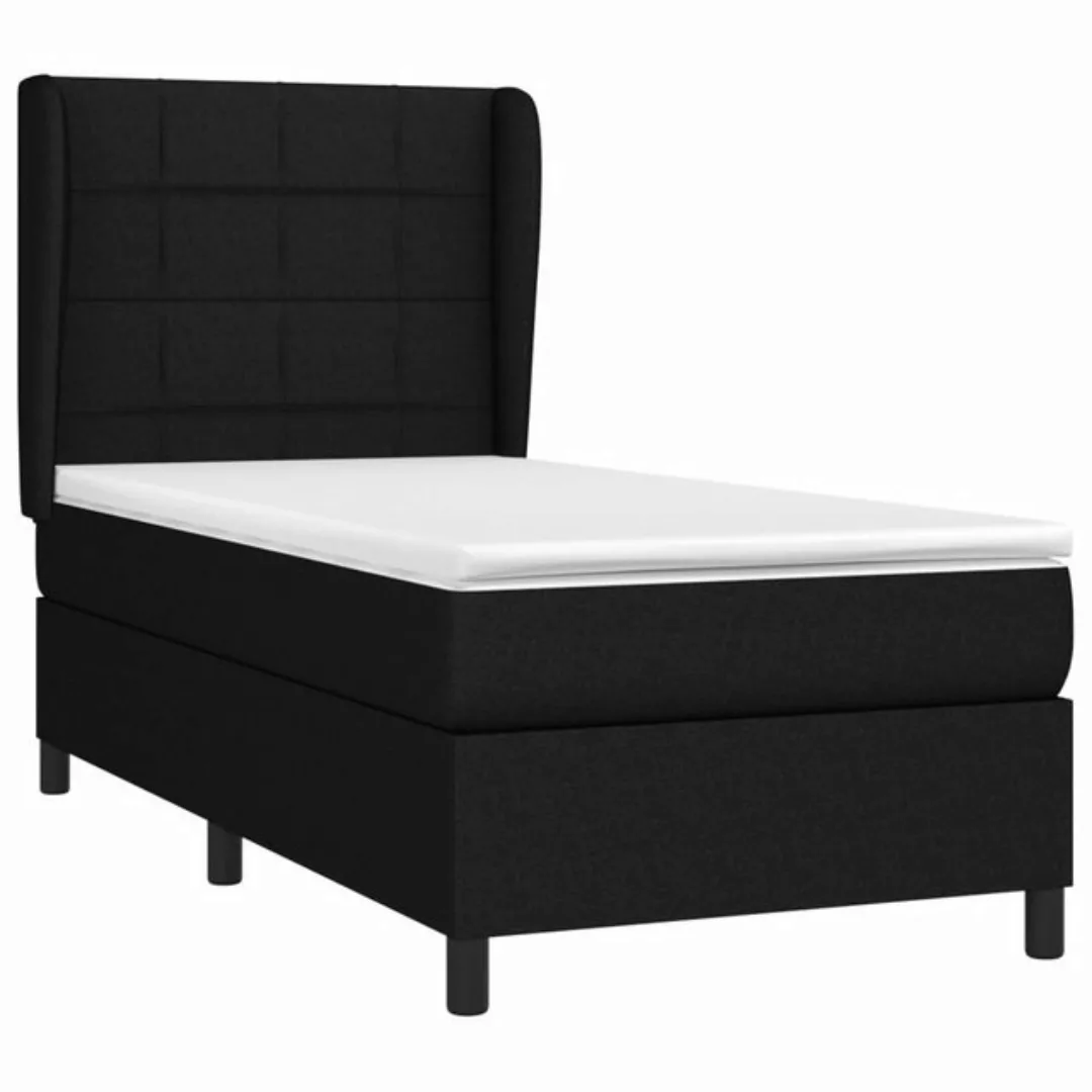 vidaXL Boxspringbett Boxspringbett mit Matratze Schwarz 80x200 cm Stoff Bet günstig online kaufen