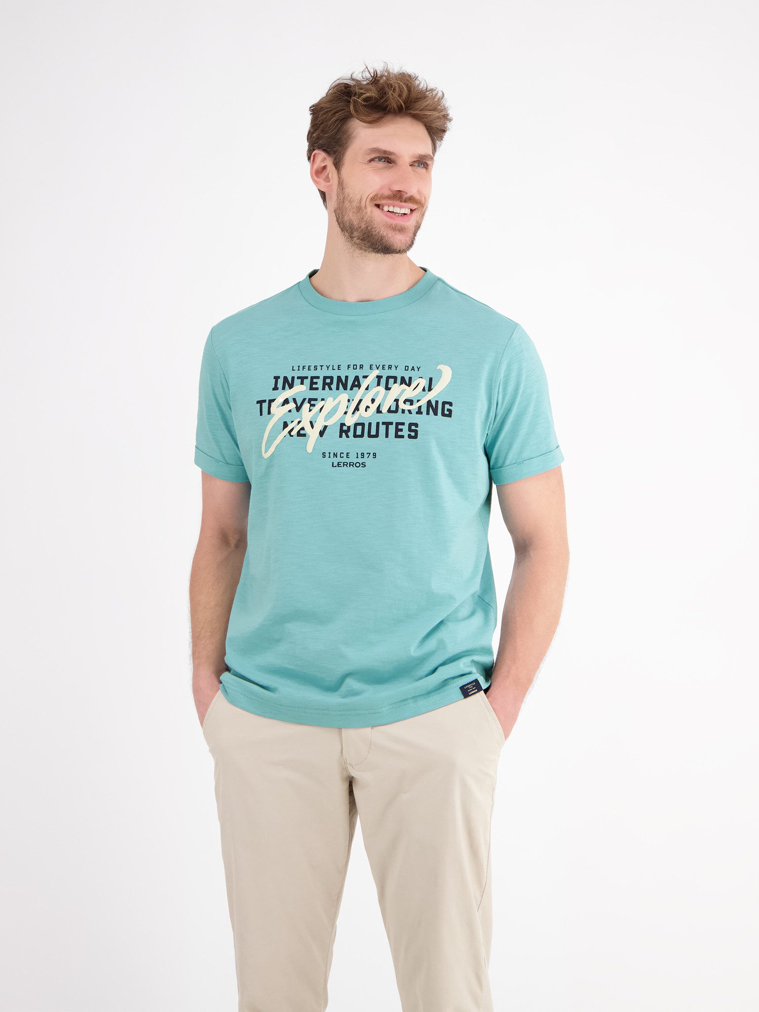 LERROS T-Shirt "LERROS Herren Jersey T-Shirt mit Brustprint" günstig online kaufen