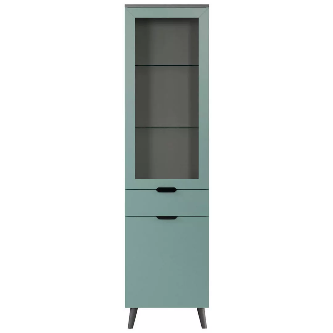 trendteam Stauraumvitrine Melton (Vitrine in Dusk Blue, 49 x 195 cm) trendi günstig online kaufen