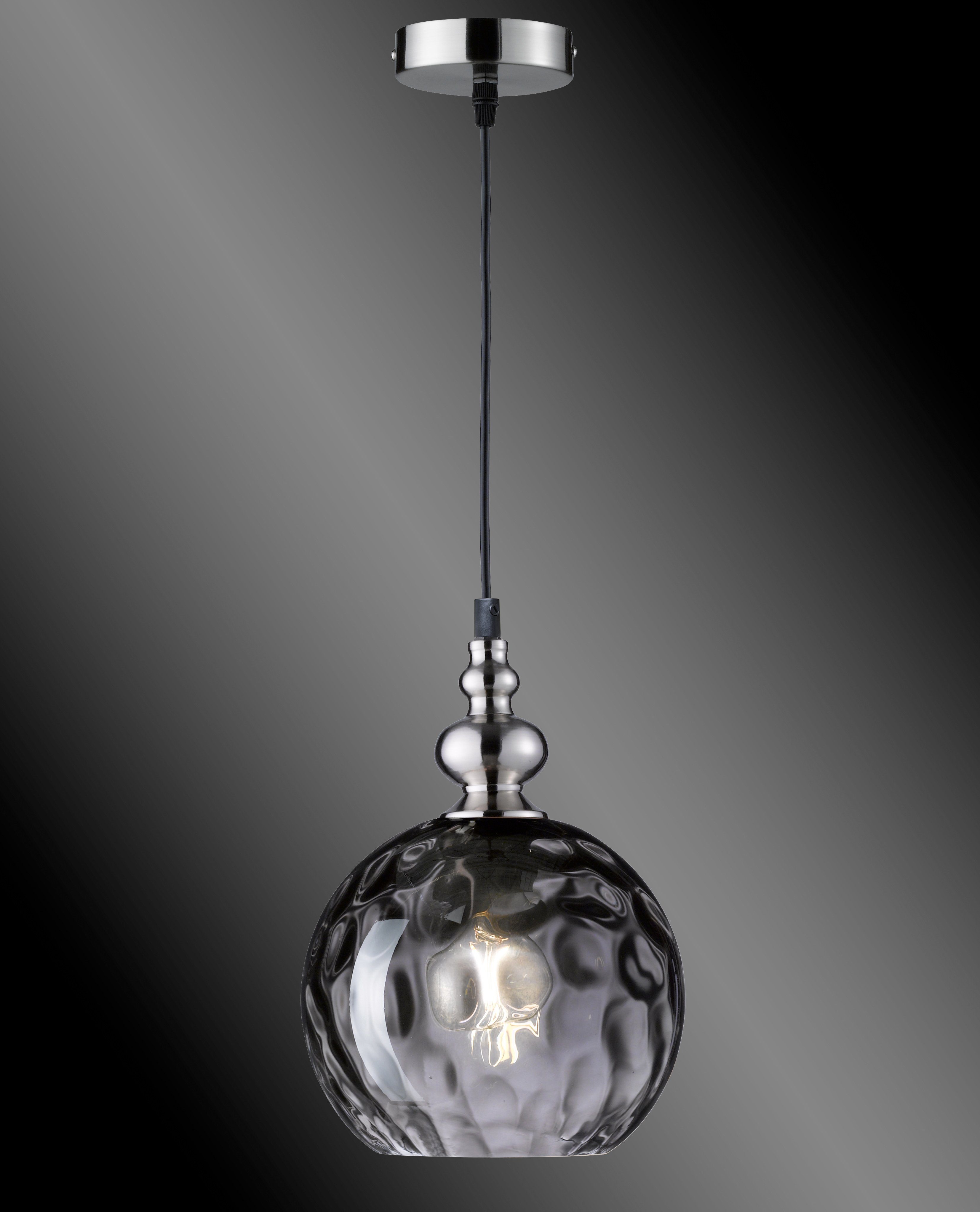 Hängeleuchte Uller 1-flg. Rauchglas/nickel Ø 20cm günstig online kaufen